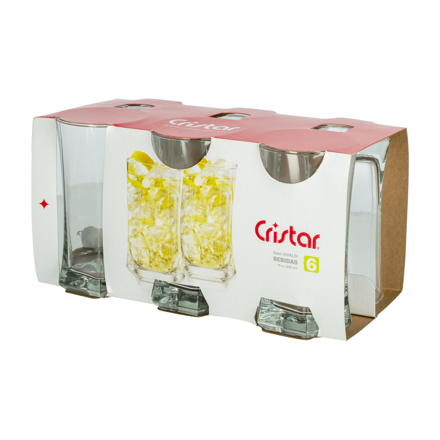 Set De Vasos Vivaldi Bebidas 6X250 Ml CRISTAR 0107CL6