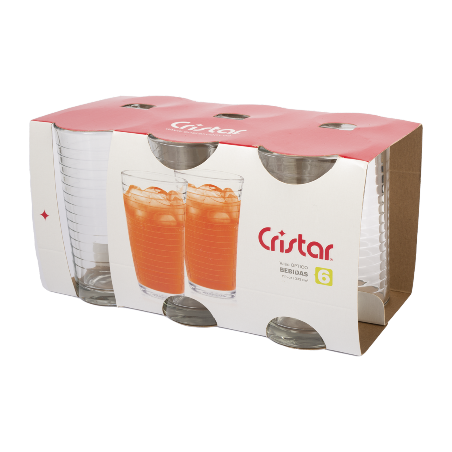 Set De Vasos Óptico Bebidas 6X333 Ml CRISTAR 0292CL