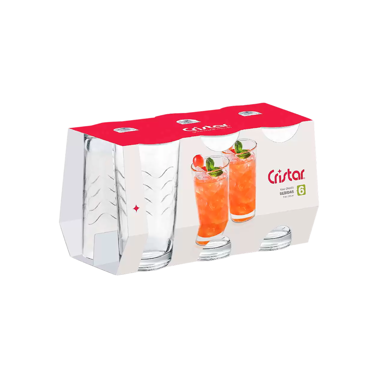 Set De Vasos Ondas Bebidas 6X330 Ml CRISTAR 0293CL