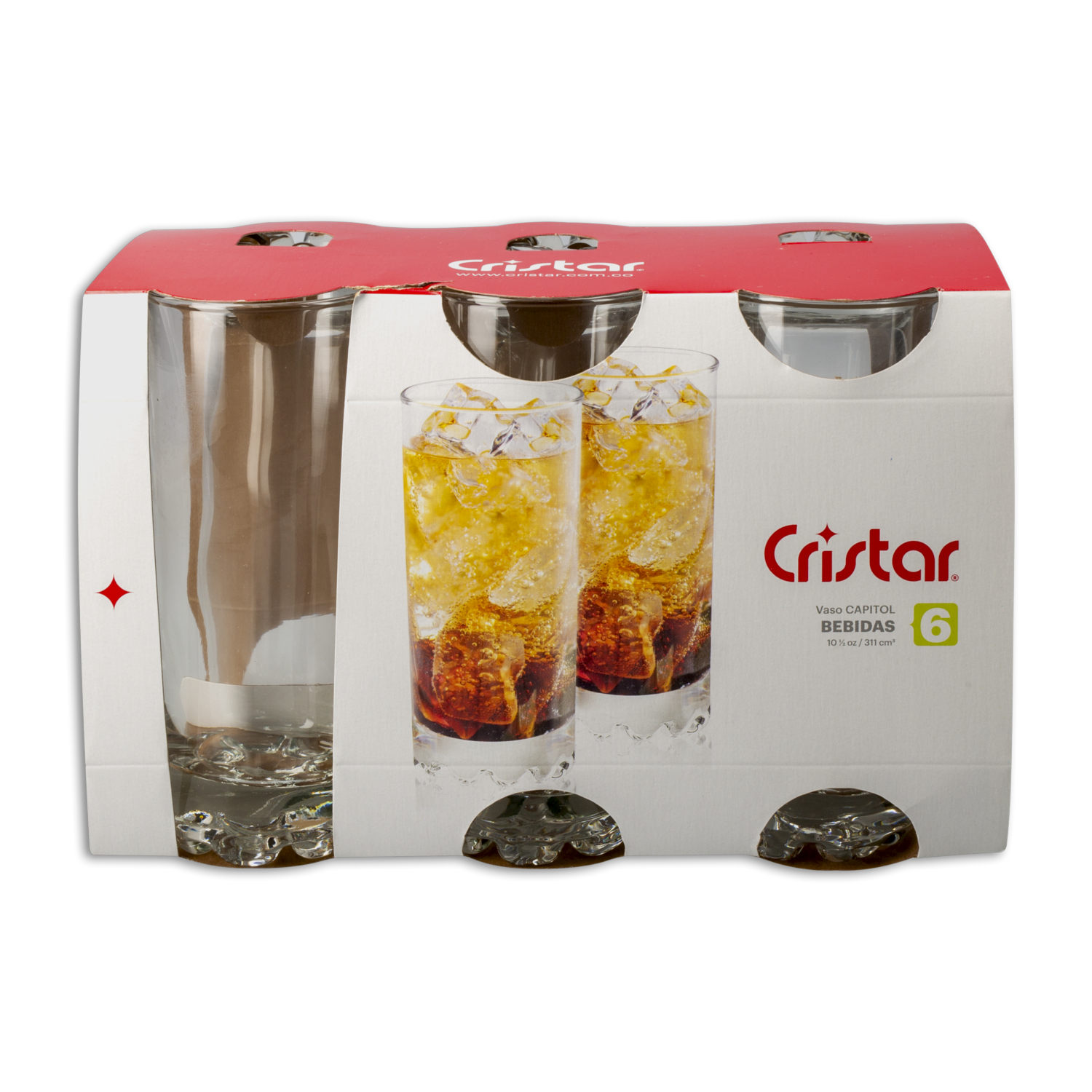 Set De Vasos Capitol Bebidas 6X311 Ml CRISTAR 0422CL