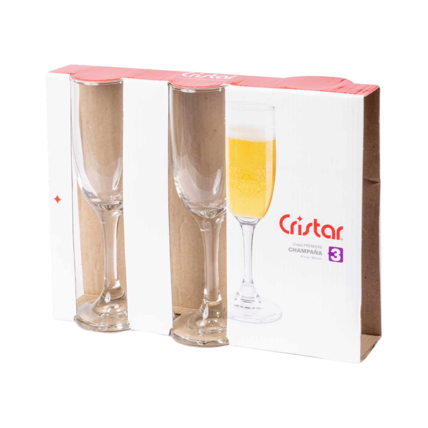 Set De Copas Champaña Premiere 4640cl3 CRISTAR X 3 Uds