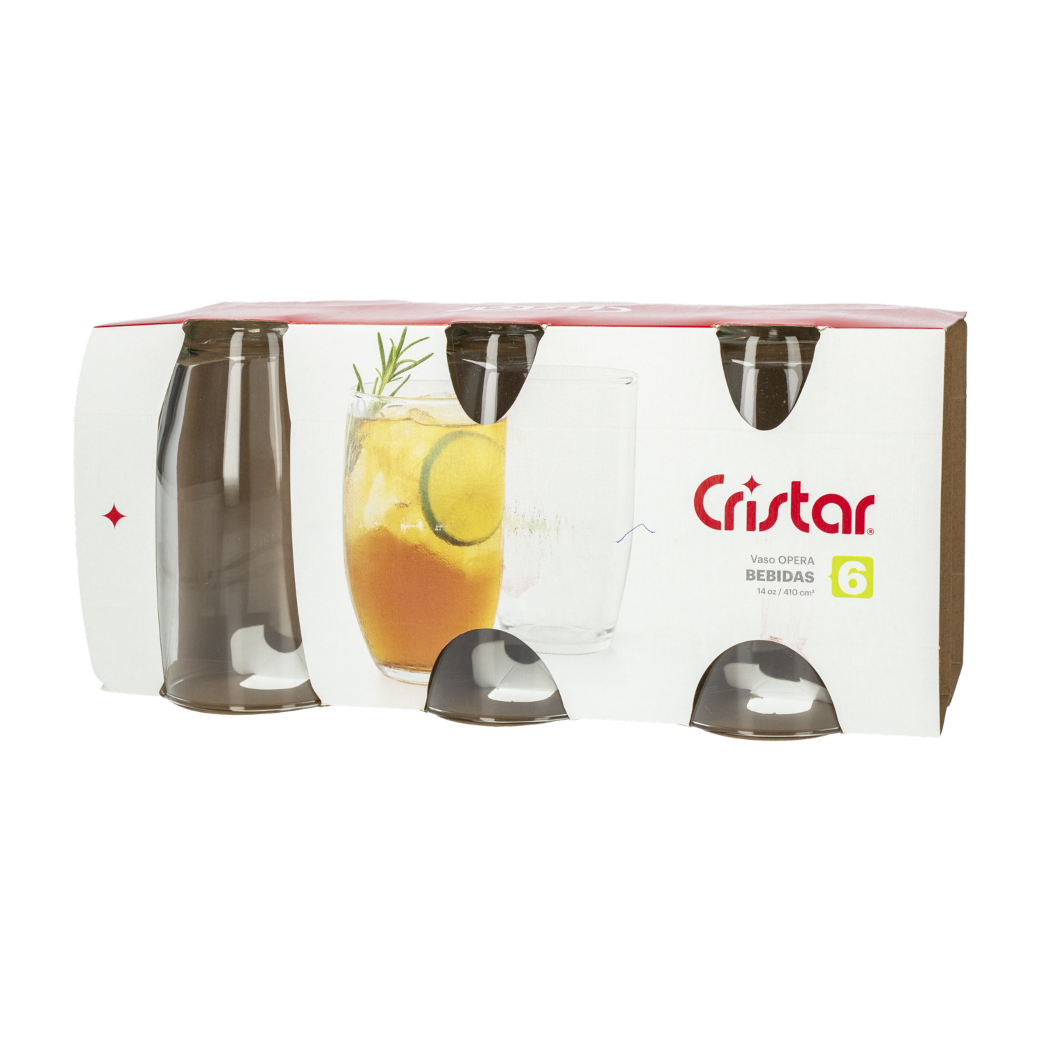 Set De Vasos Opera Para Bebidas 6×402 Ml CRISTAR 0792CL6