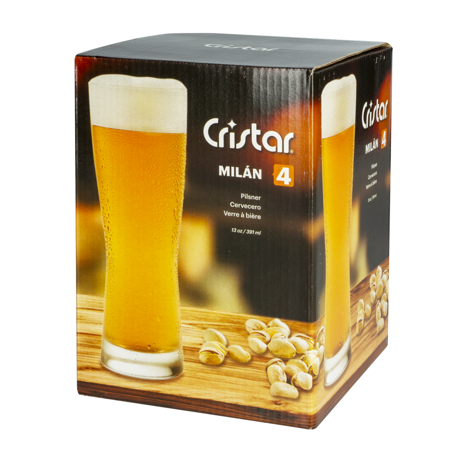 Set De Vasos Cervecero Milán 4X384 Ml CRISTAR 0424EL4HE