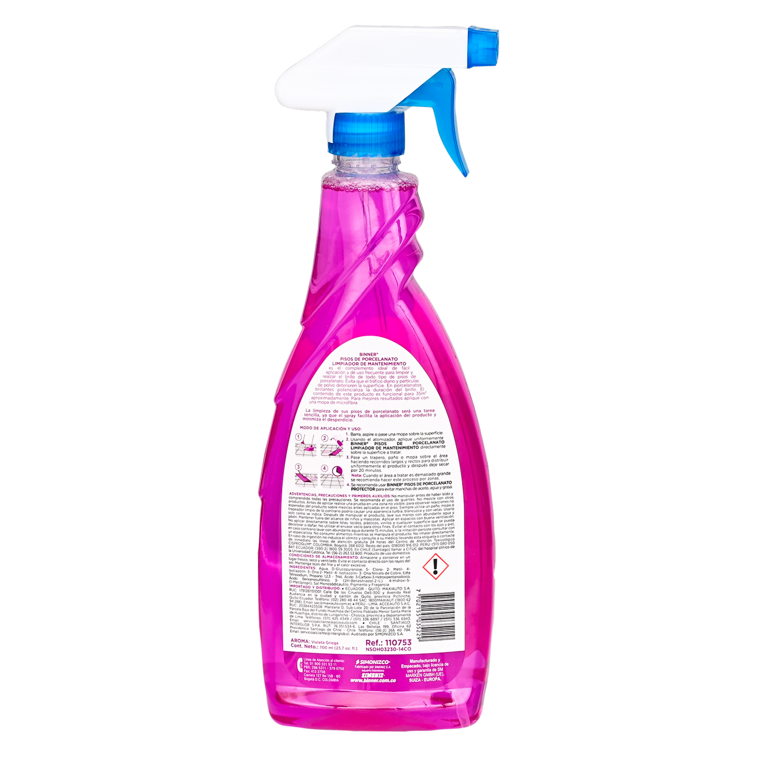 Limpiador Pisos Porcelanato BINNER 700 Ml