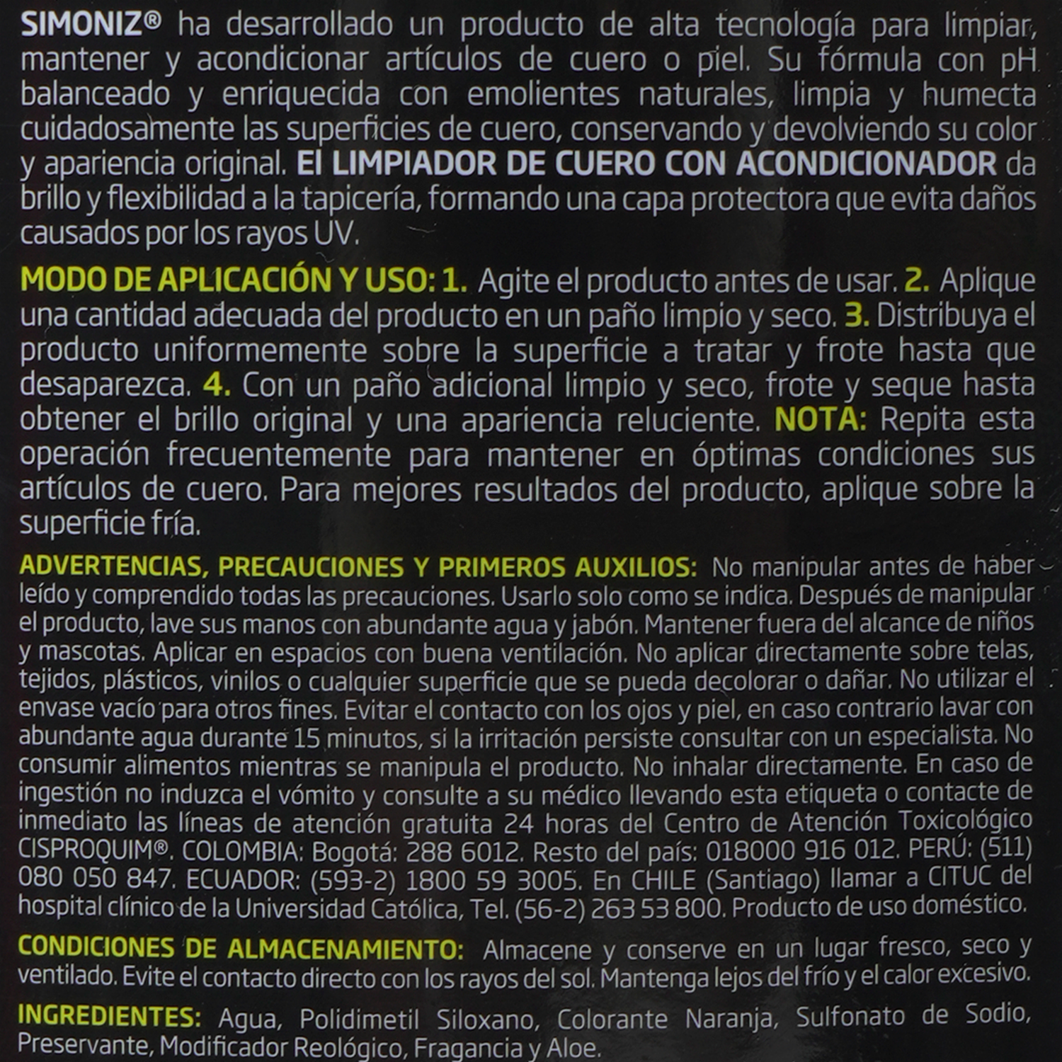 Limpiador De Cuero Con Acondicionador SIMONIZ Unidad