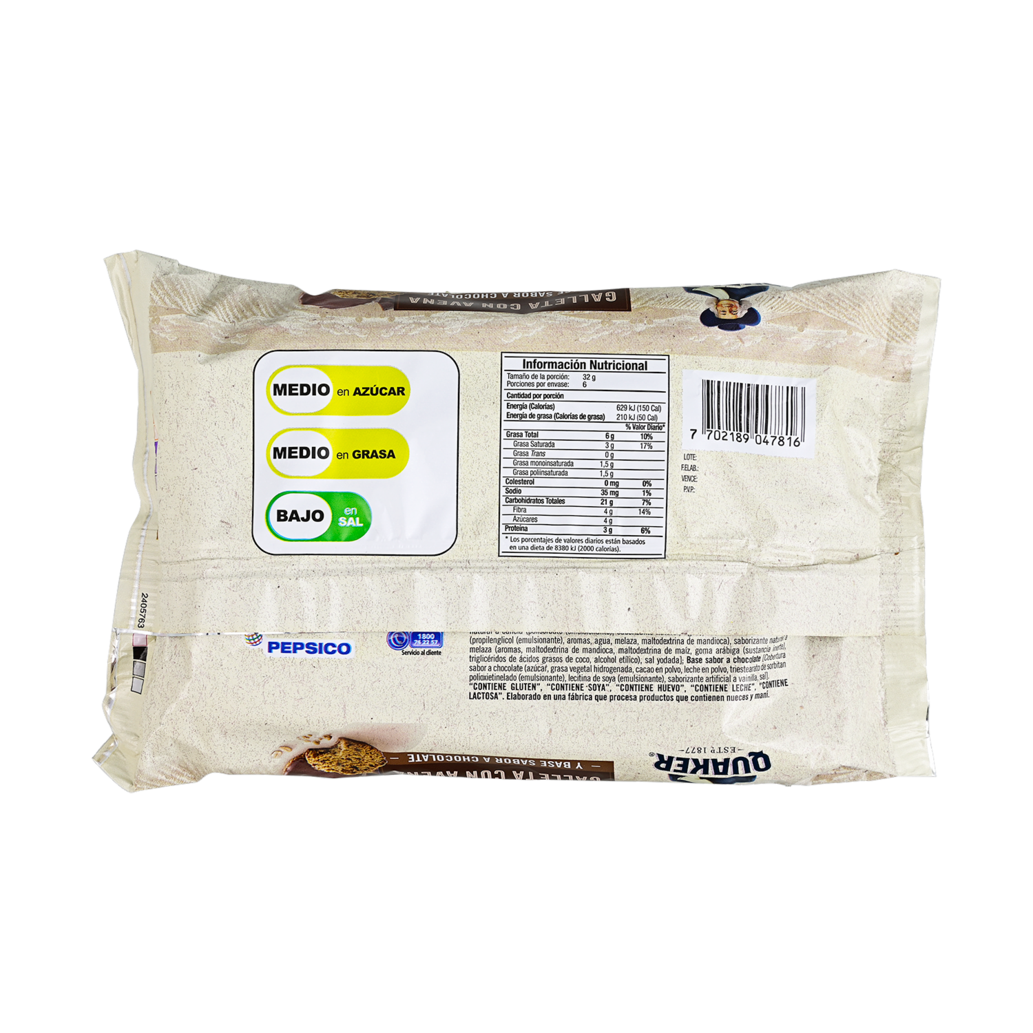 Galleta De Avena Y Chocolate QUAKER 192 G