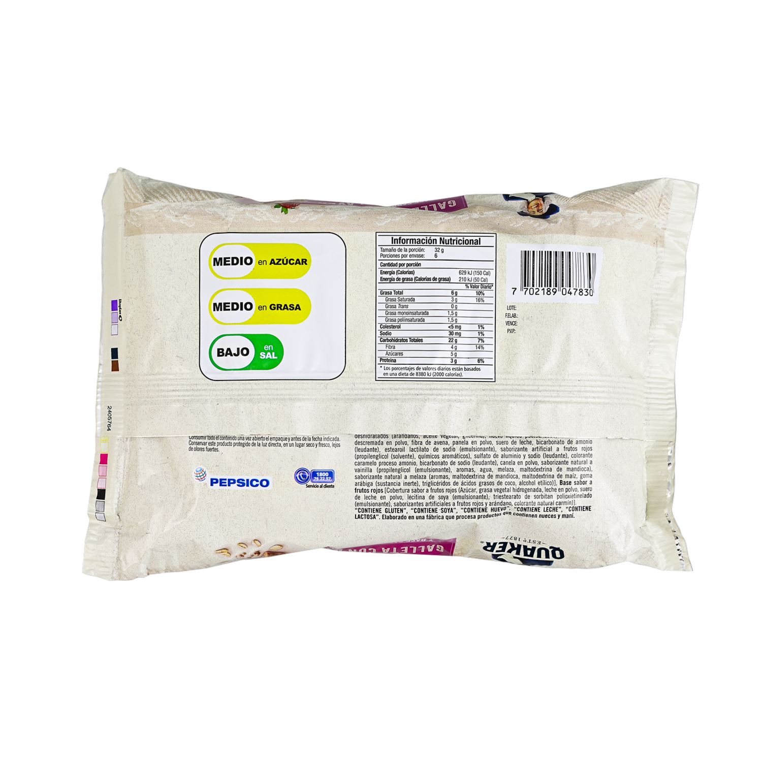 Galleta De Avena Y Frutos Rojos QUAKER 192 G