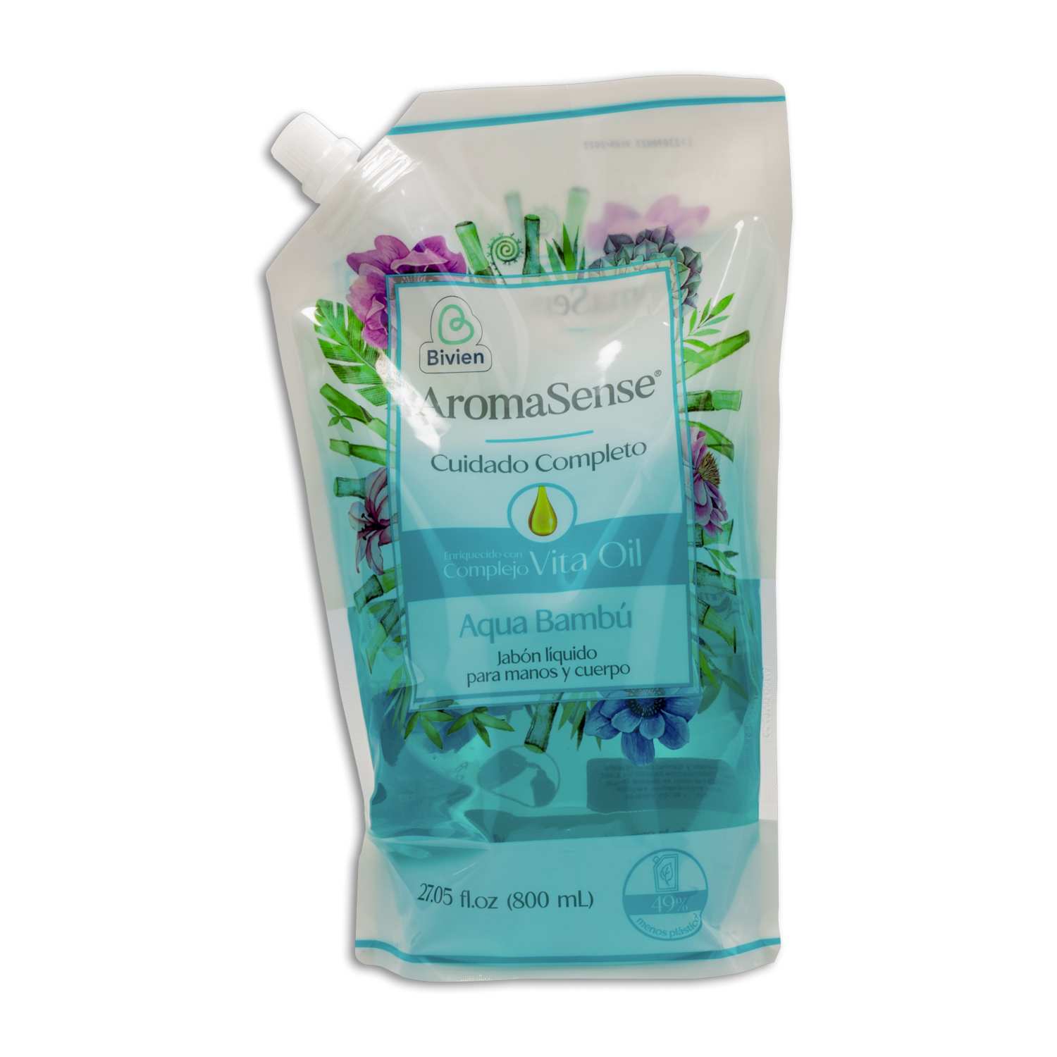 Jabón Cremoso De Aqua Bambú Para Cuerpo Y Manos AROMAESENSE 800 Ml