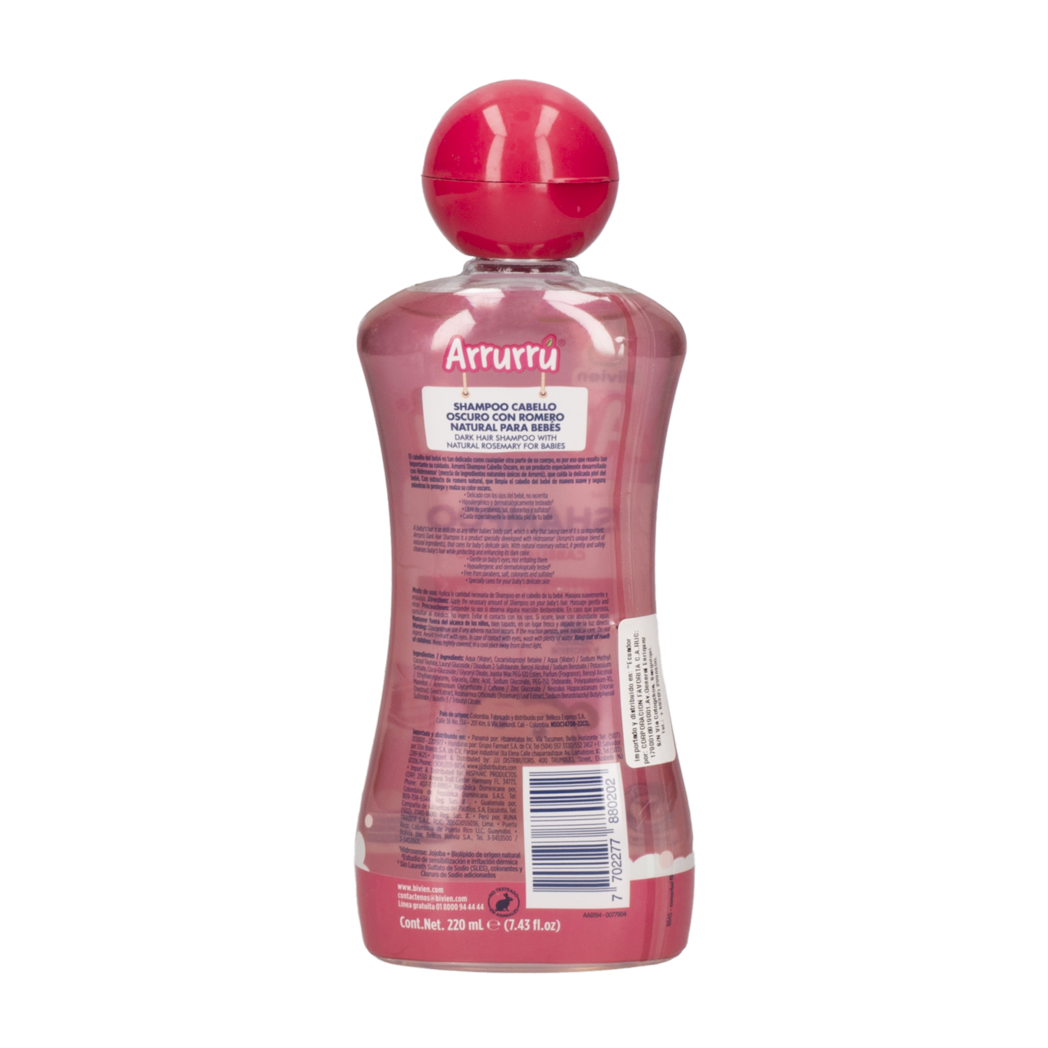Shampoo Infantil Para Cabello Oscuro ARRURRÚ 220 Ml
