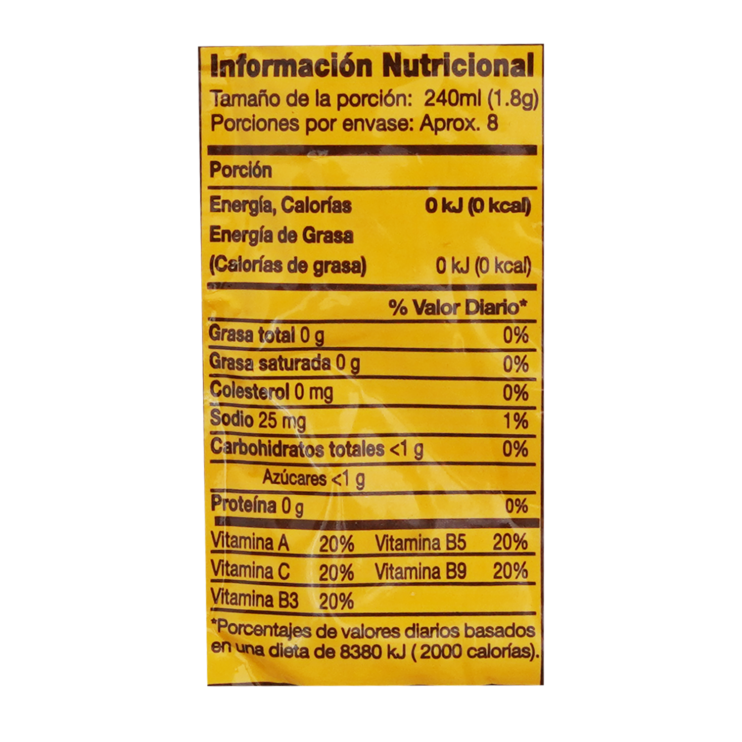 Jugo Concentrado En Polvo Sabor A Piña Coco YA 15 G