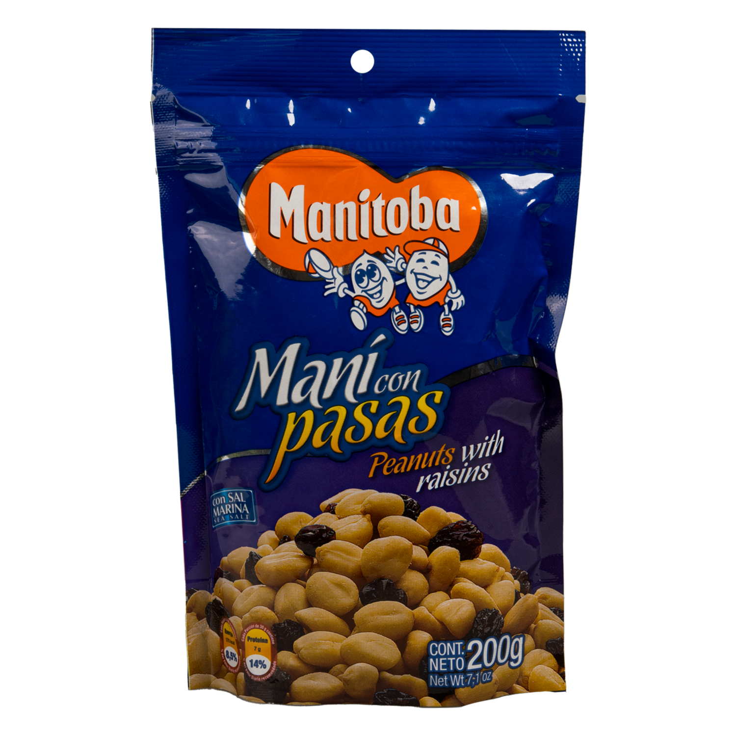 Maní De Sal Con Pasas MANITOBA 200 g