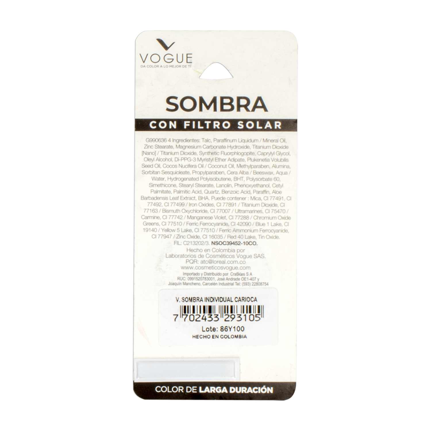 Sombra De Ojos Color Café VOGUE Unidad
