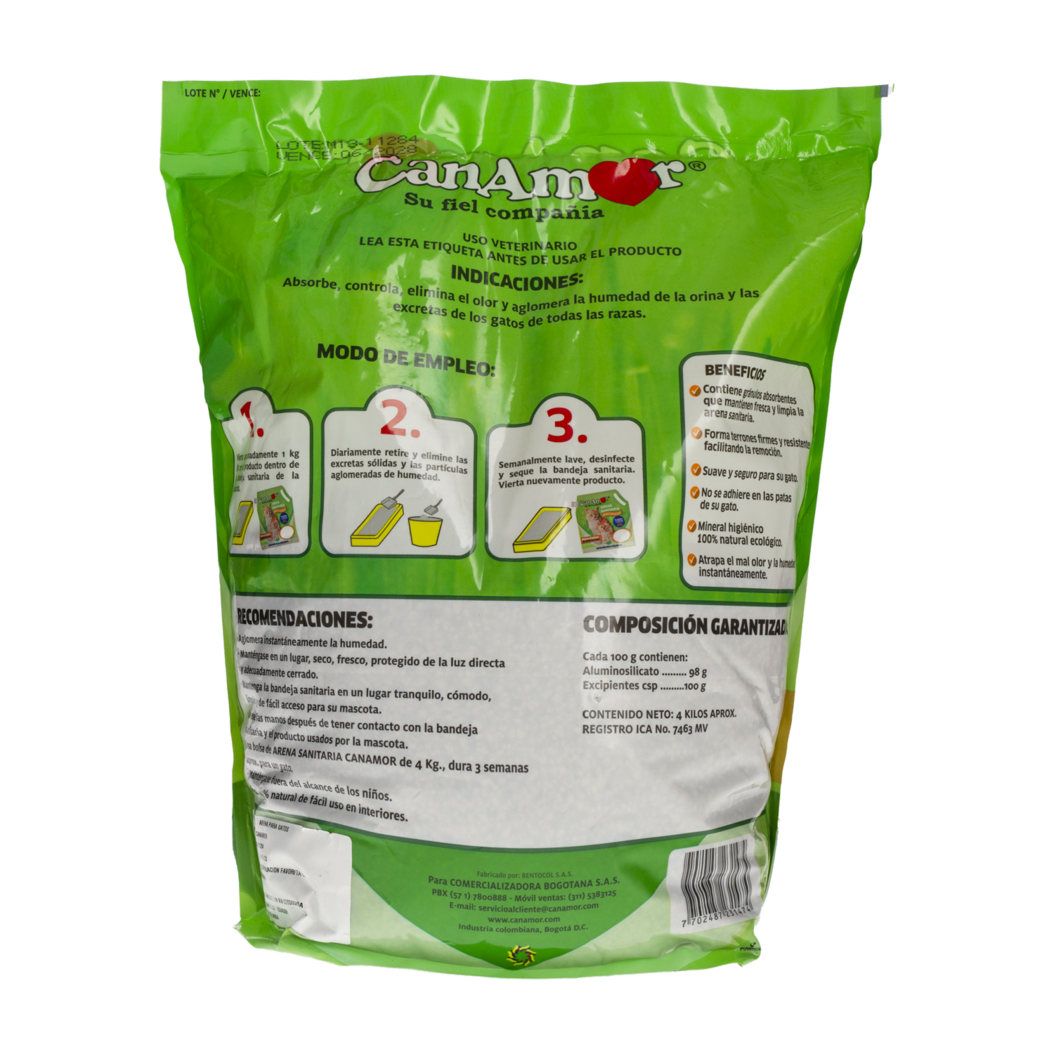 Arena Para Gatos Sanitaria CANAMOR 4 KG