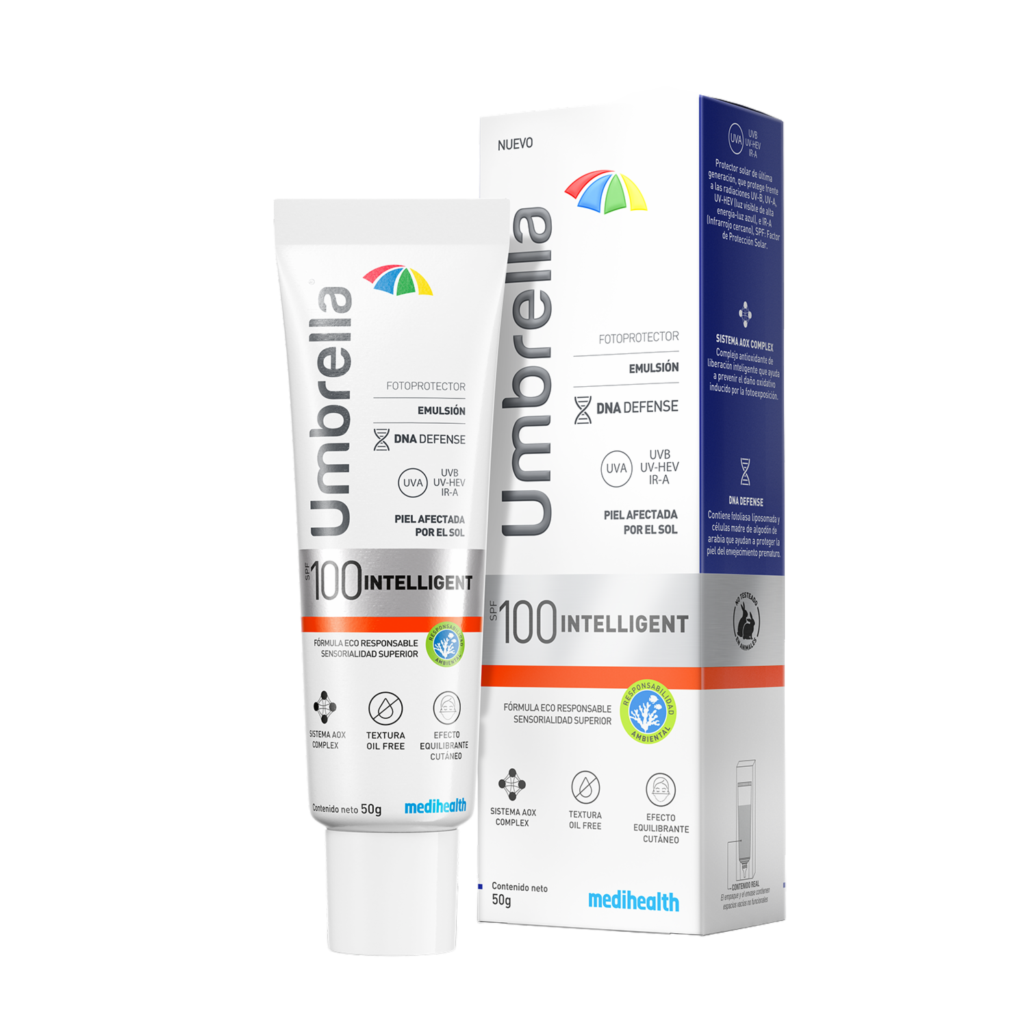 Protector Solar Intelligent Anti Age Fluido Spf100 UMBRELLA 50 G