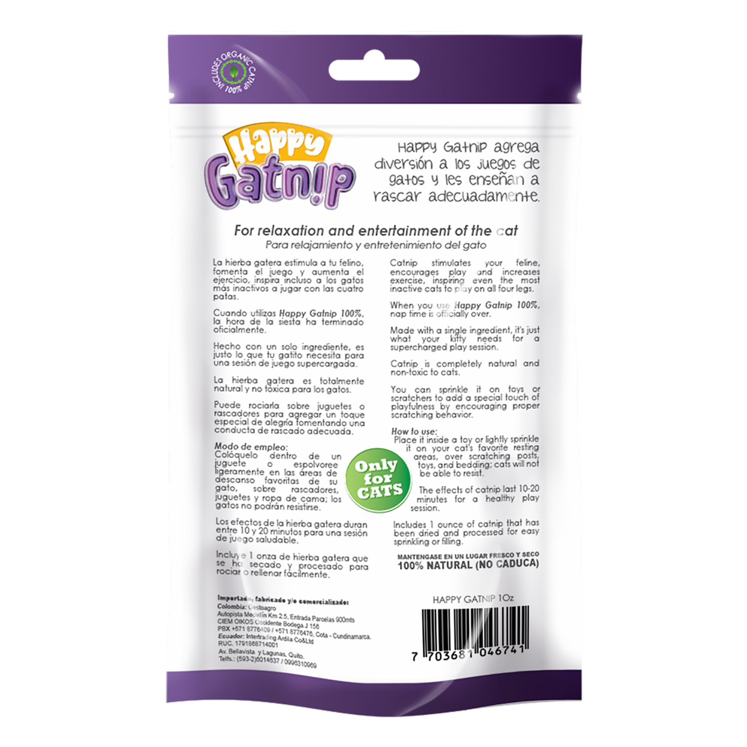 Catnip 100% Organico HAPPY GATNIP 28,35 G
