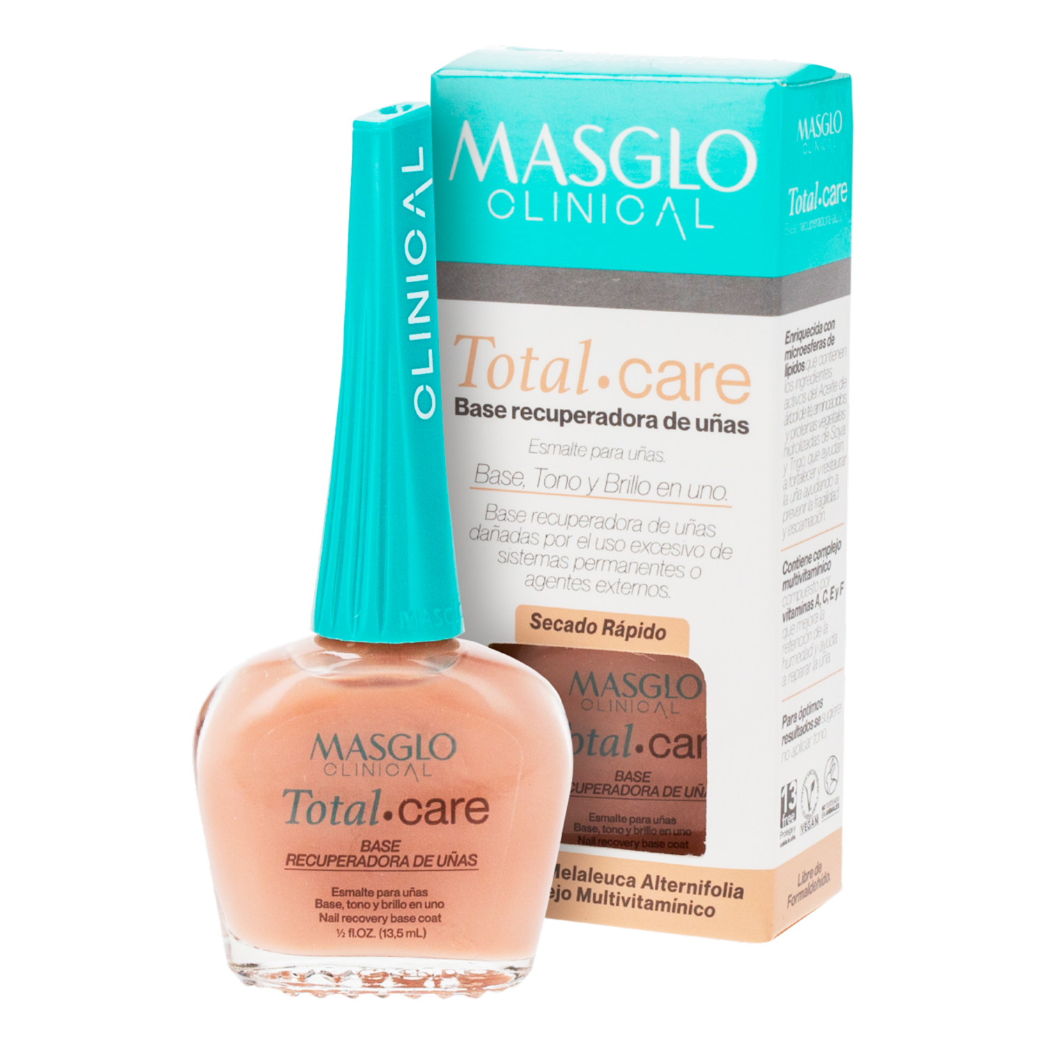 Tratamiento Para Uñas Base Recuperadora Clinical Total Care Nude MASGLO 13.5 Ml