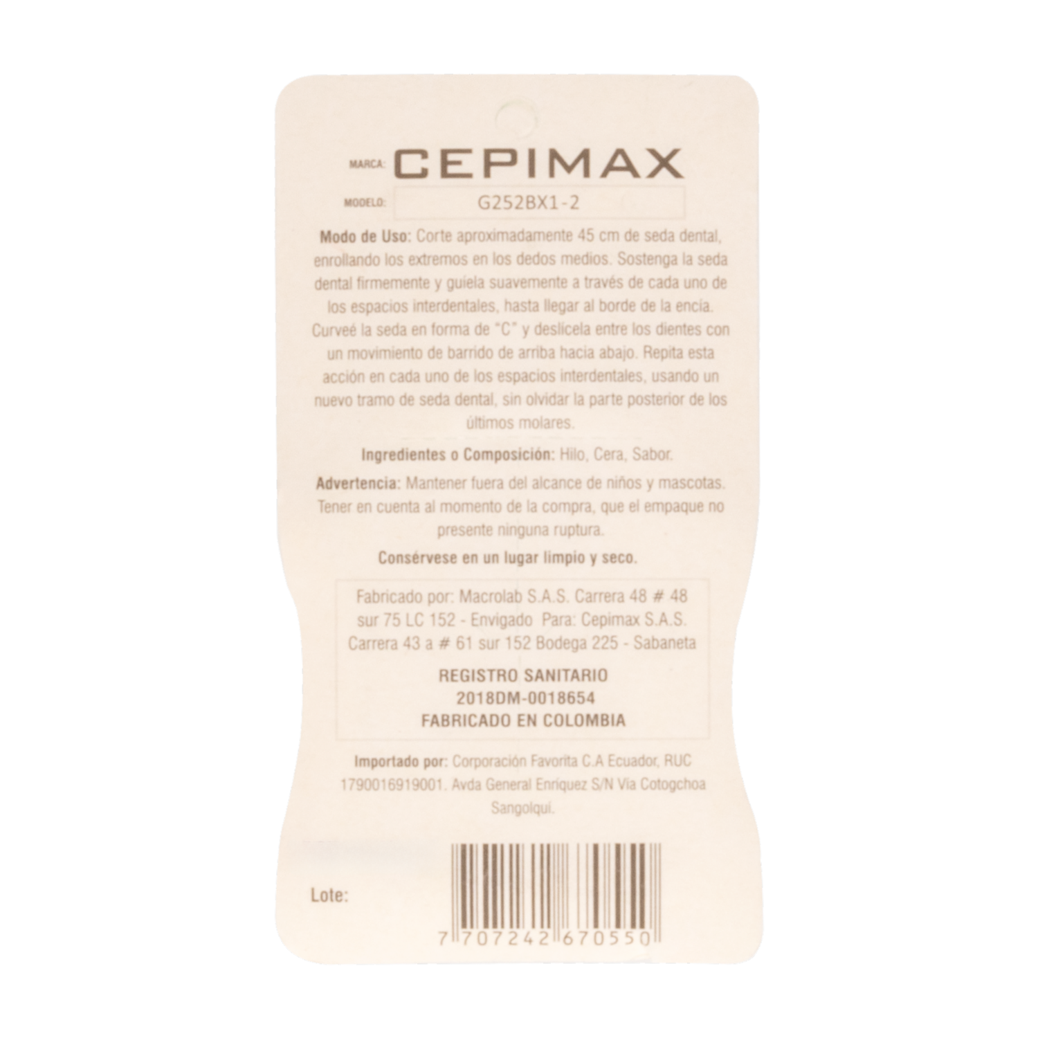 Seda Dental Sabor A Menta CEPIMAX 50 M