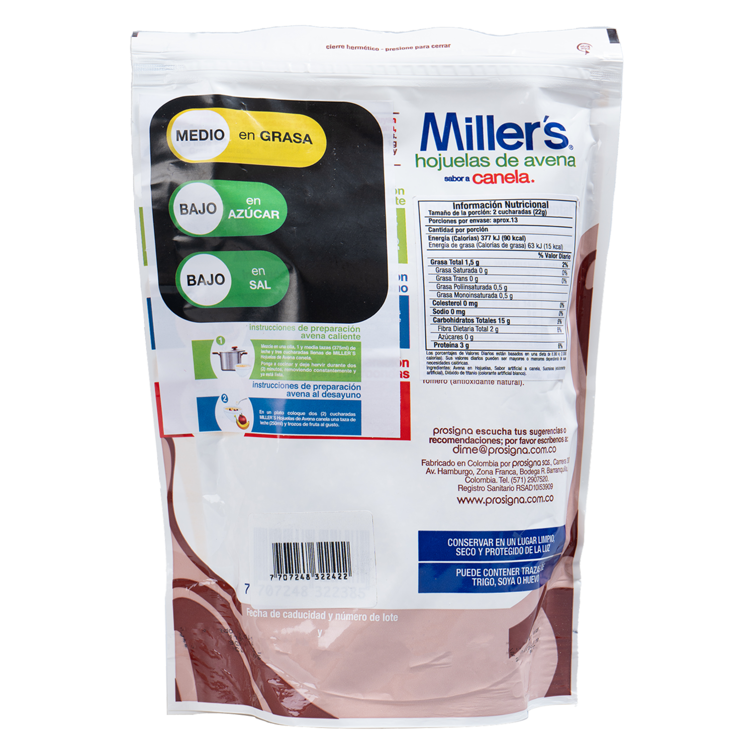 Avena En Hojuelas  Con Canela MILLER’S 300 G