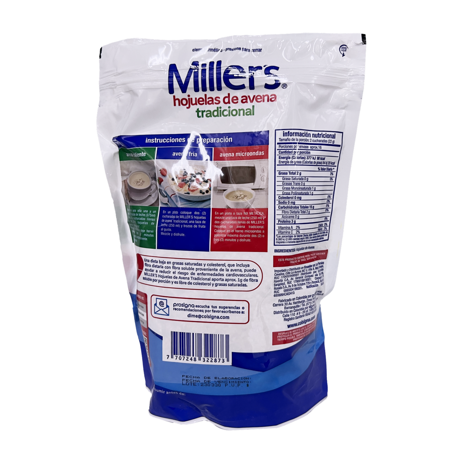 Avena En Hojuelas Tradicional MILLER’S 350 G