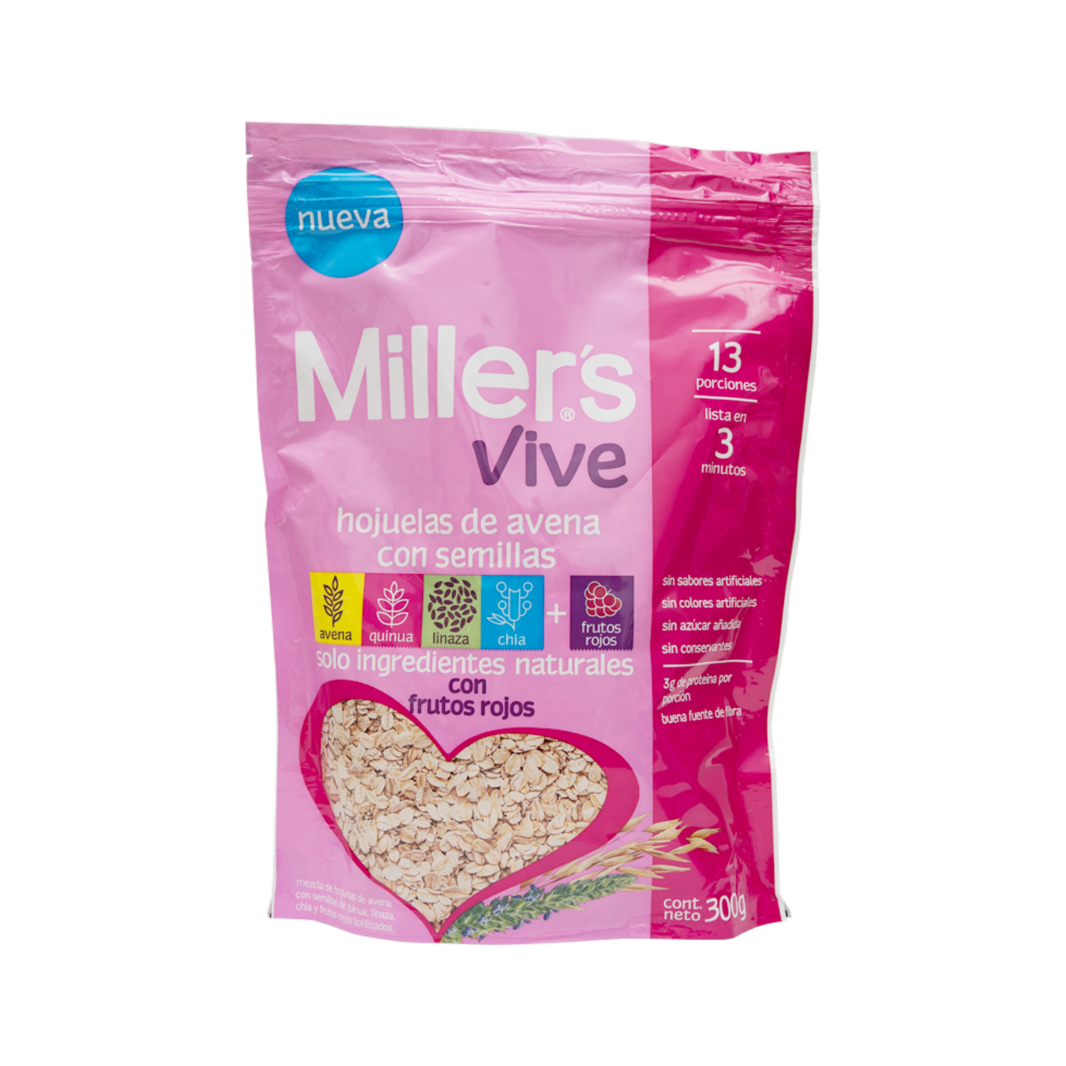 Avena En Hojuelas Con Semillas Y Frutos Rojos MILLER’S 300 G