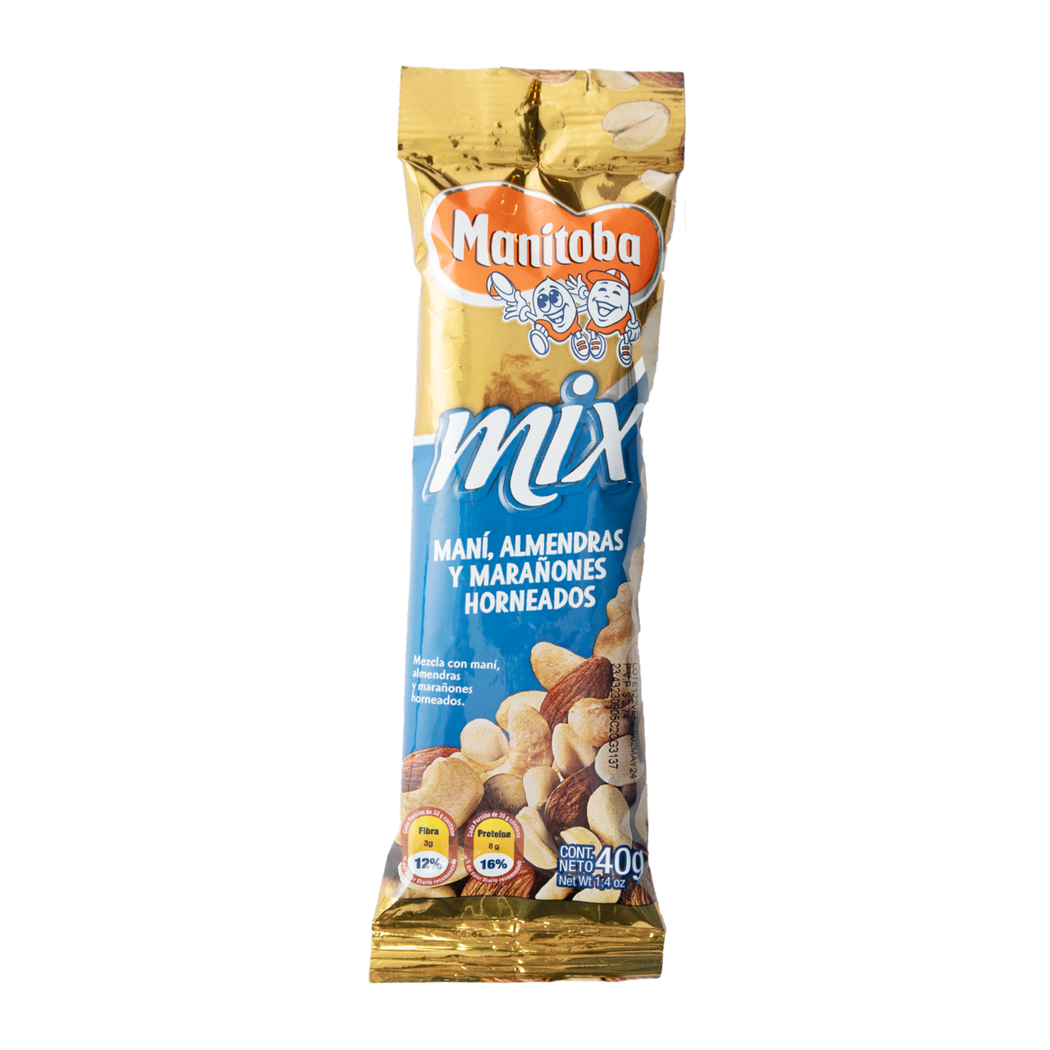 Mix Maní Almendras Y Marañón MANITOBA 40G