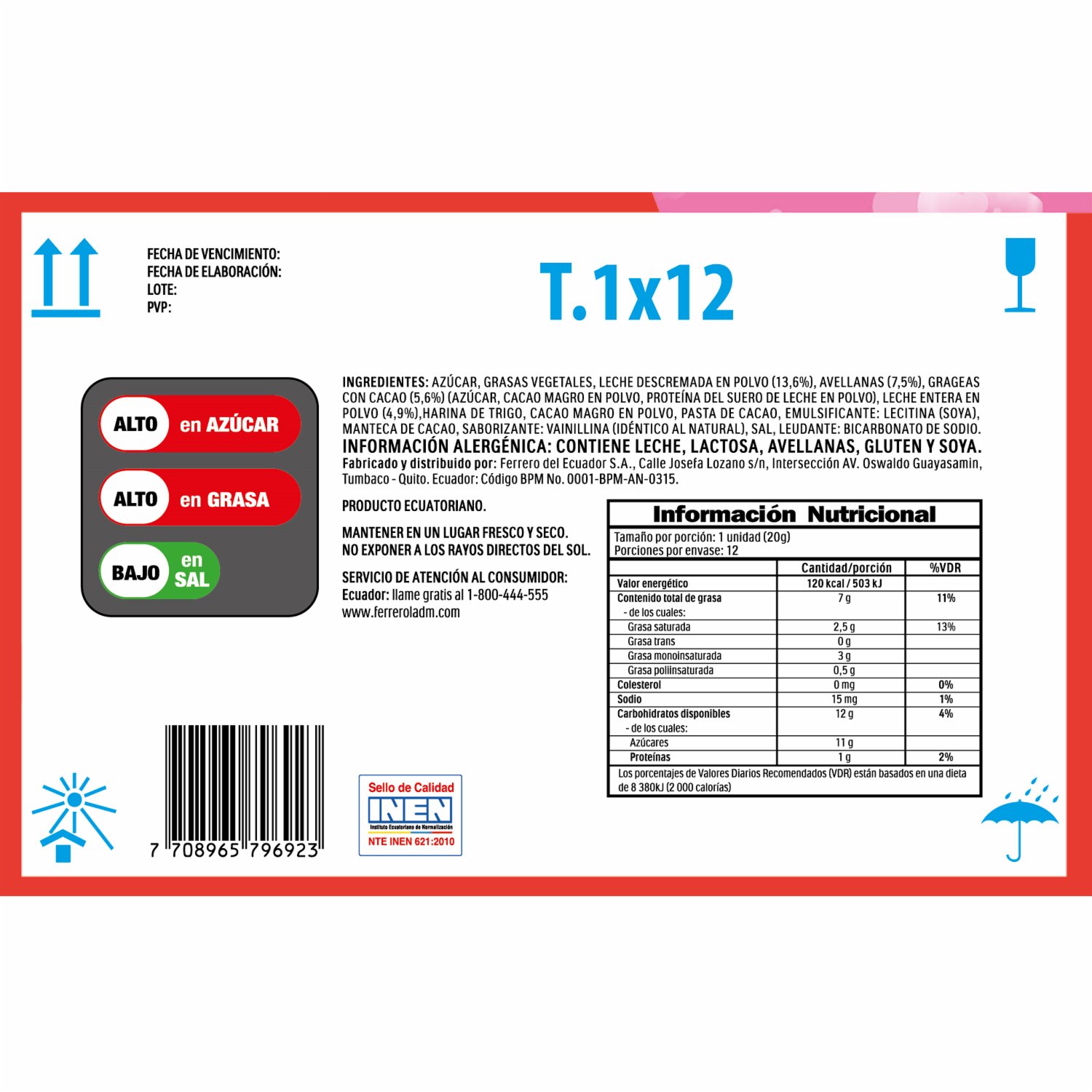 Huevo Sorpresa Rosado De Leche Y Avellanas Con Bolitas Waffer KINDER JOY 12 X 20 G