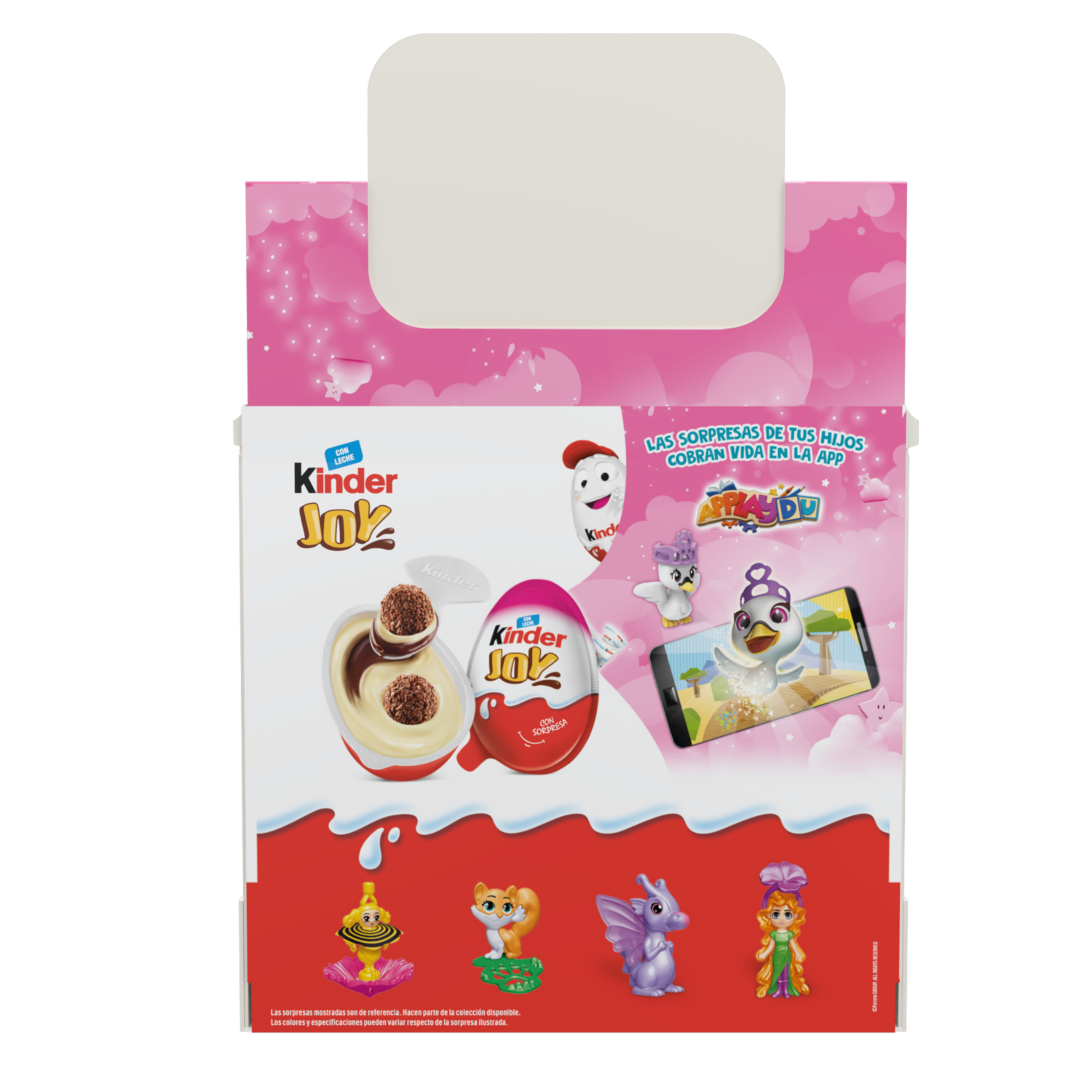 Huevo Sorpresa Rosado De Leche Y Avellanas Con Bolitas Waffer KINDER JOY 12 X 20 G