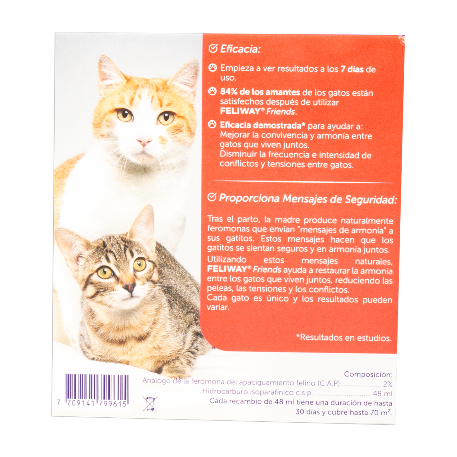 Difusor De Aroma Relajante Para Gatos ADAPTIL TRANSPORT 48 Ml