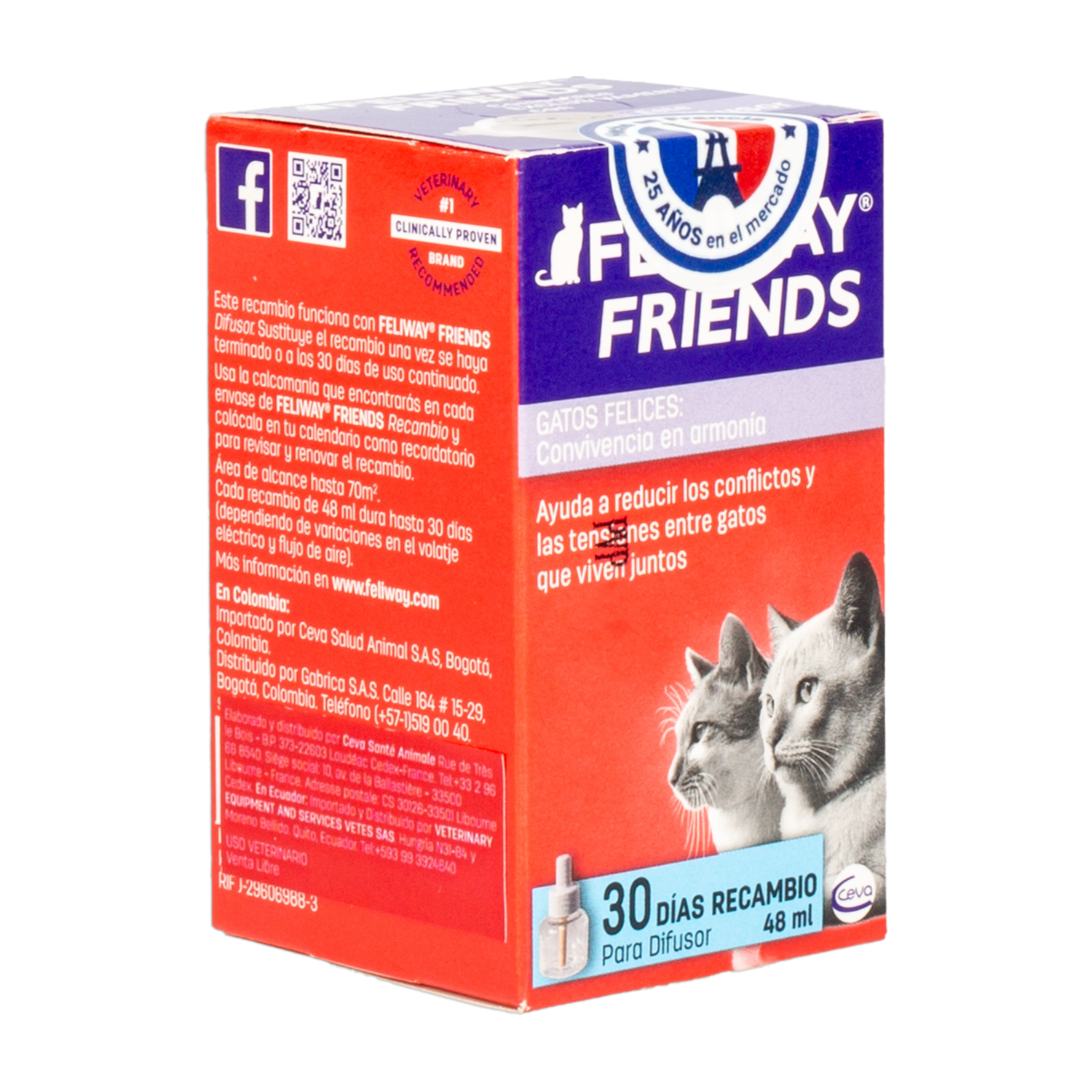 Recambio De Difusor Relajante Para Gatos ADAPTIL TRANSPORT 48 Ml