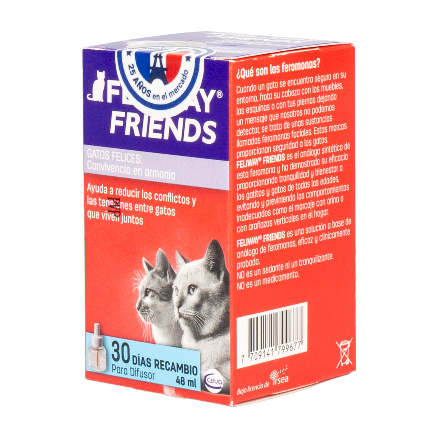 Recambio De Difusor Relajante Para Gatos ADAPTIL TRANSPORT 48 Ml