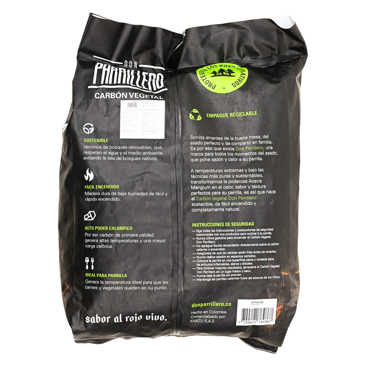 Carbón Vegetal DON PARRILLERO 2kg