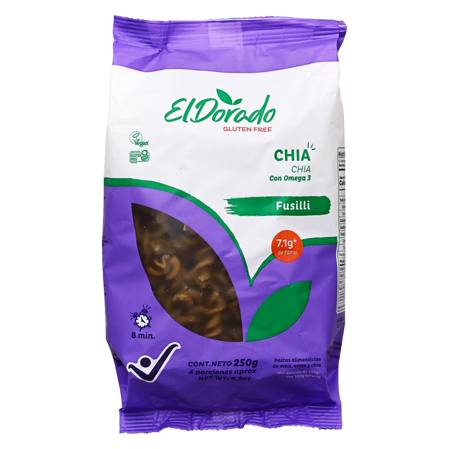 Fusilli Pasta Chía EL DORADO 250  G