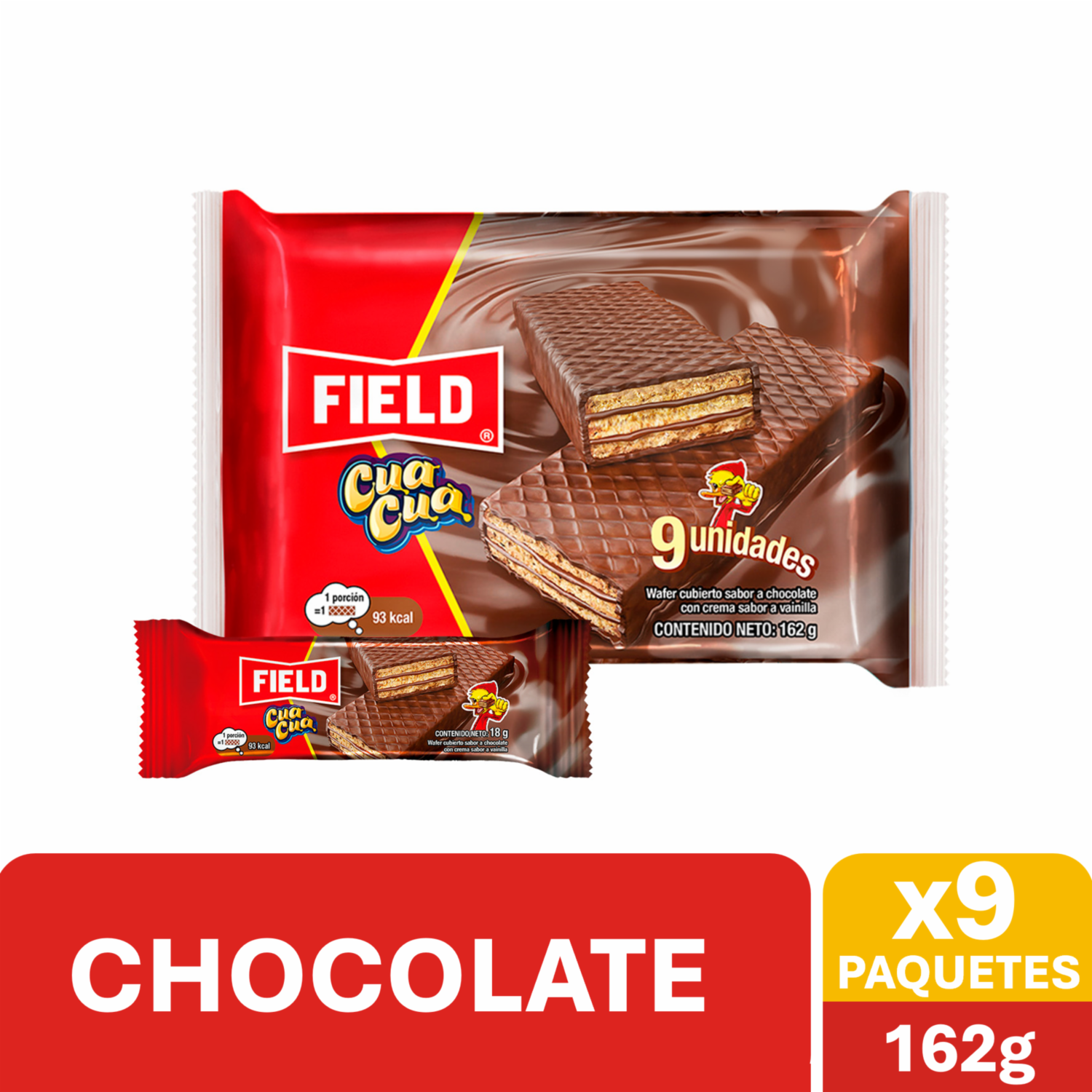 Galletas Dulces Wafer Cubiertas De Chocolate CUA CUA 162 G