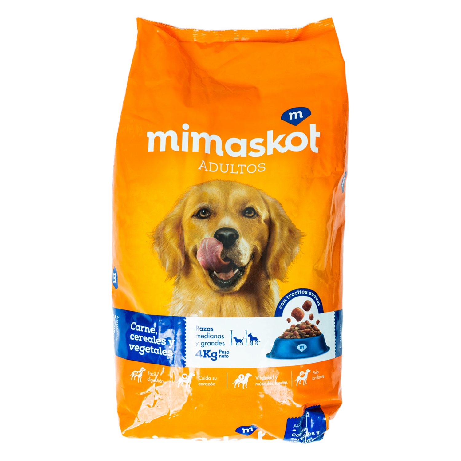 Alimento Para Perros Carne Cereales Y Vegetales Razas Medianas Y Grandes MIMASKOT 4 Kg