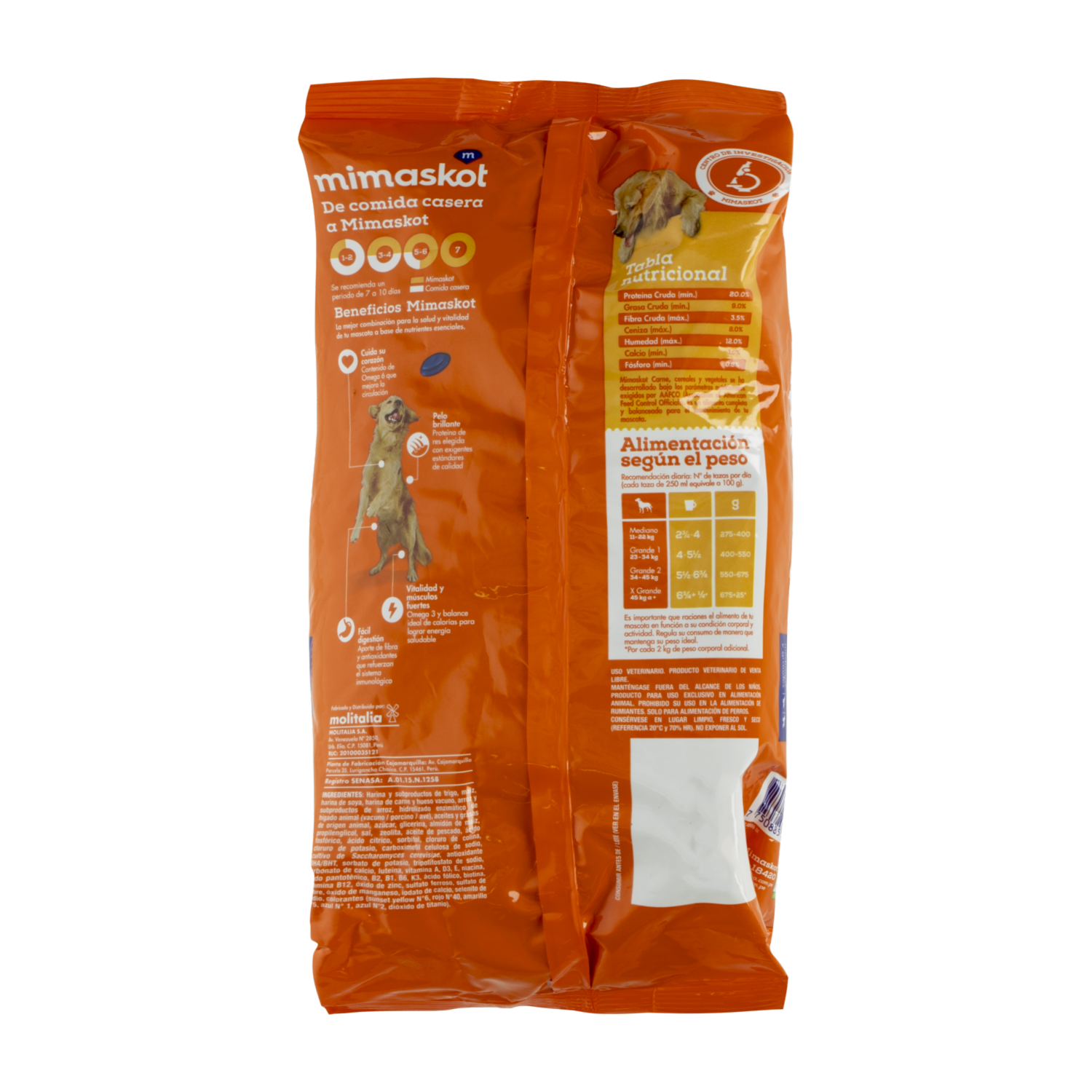 Alimento Para Perros Razas Grandes Carne Cereales Vegetales MIMASKOT 450 G