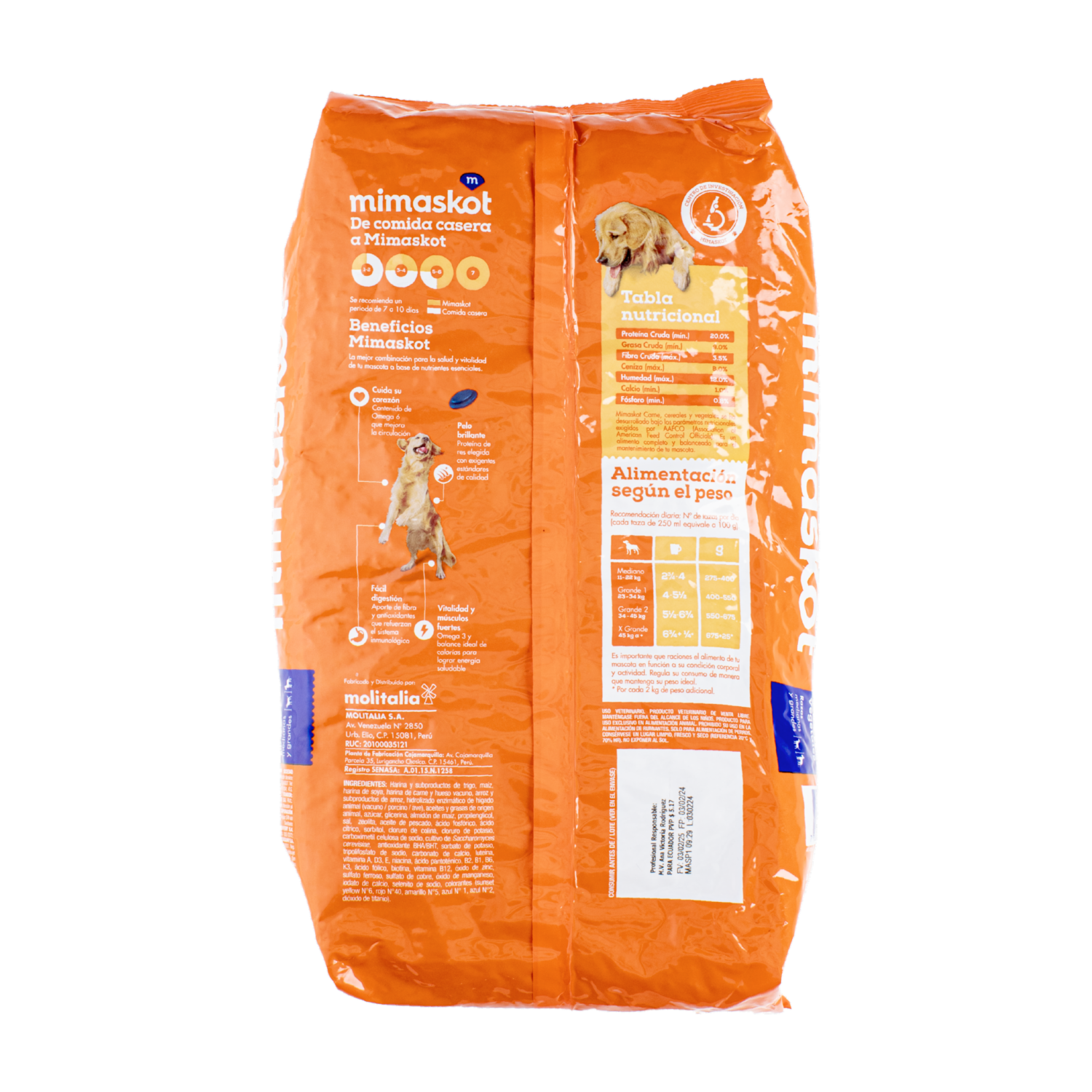 Alimento Para Perros Carne Cereales Y Vegetales MIMASKOT 2 Kg