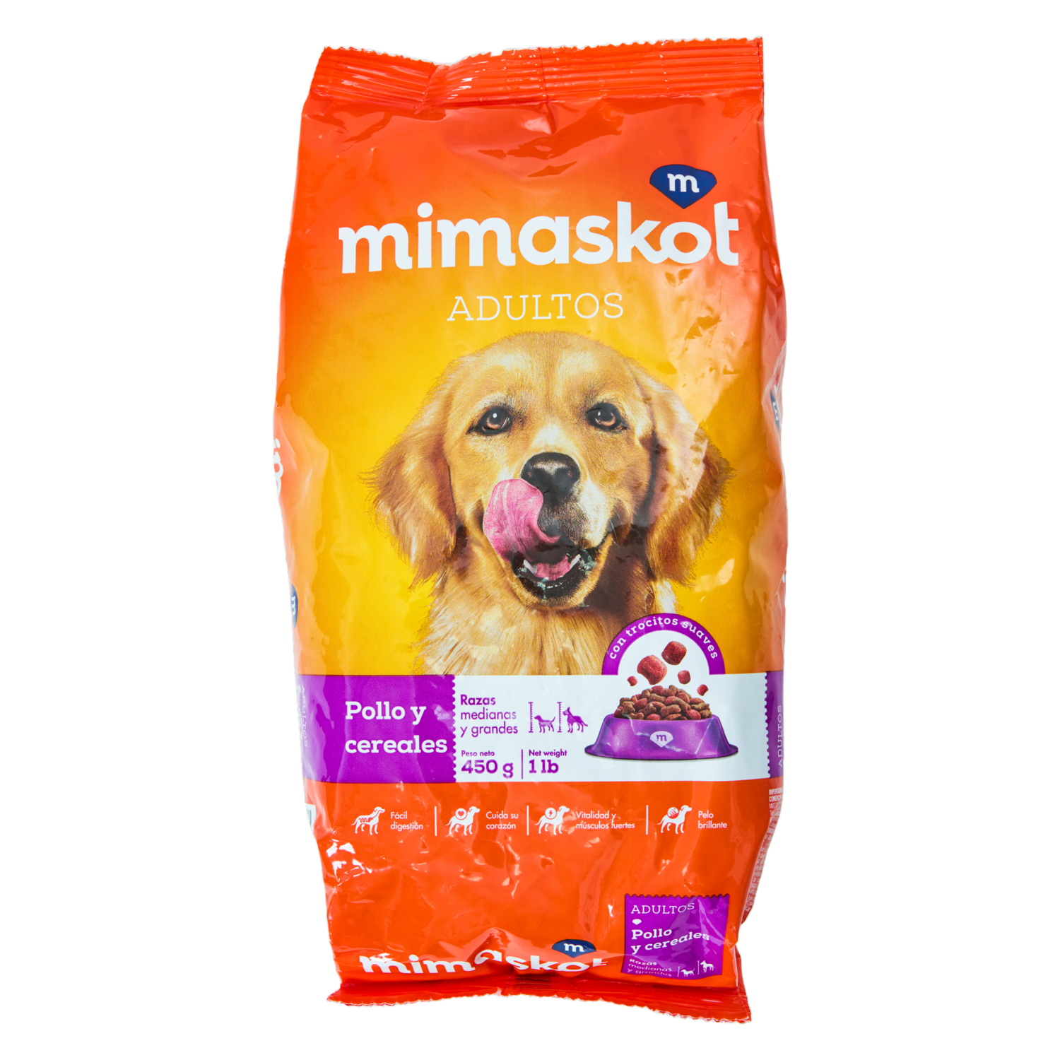 Alimento Para Perros Pollo Y Cereales Raza Medianas Y Grandes MIMASKOT 450 G