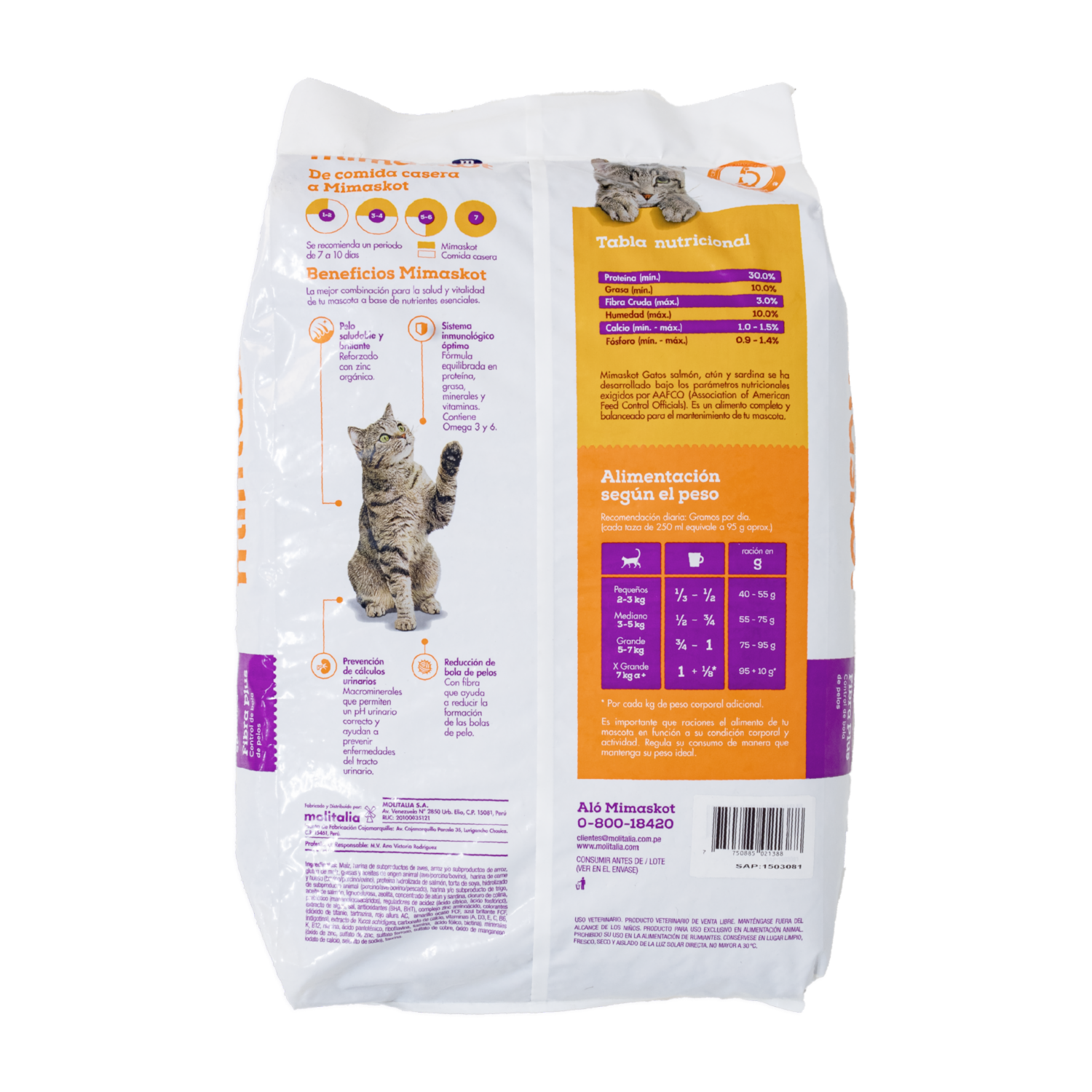 Alimento Para Gatos sabor A Salmon MIMASKOT 9000 G