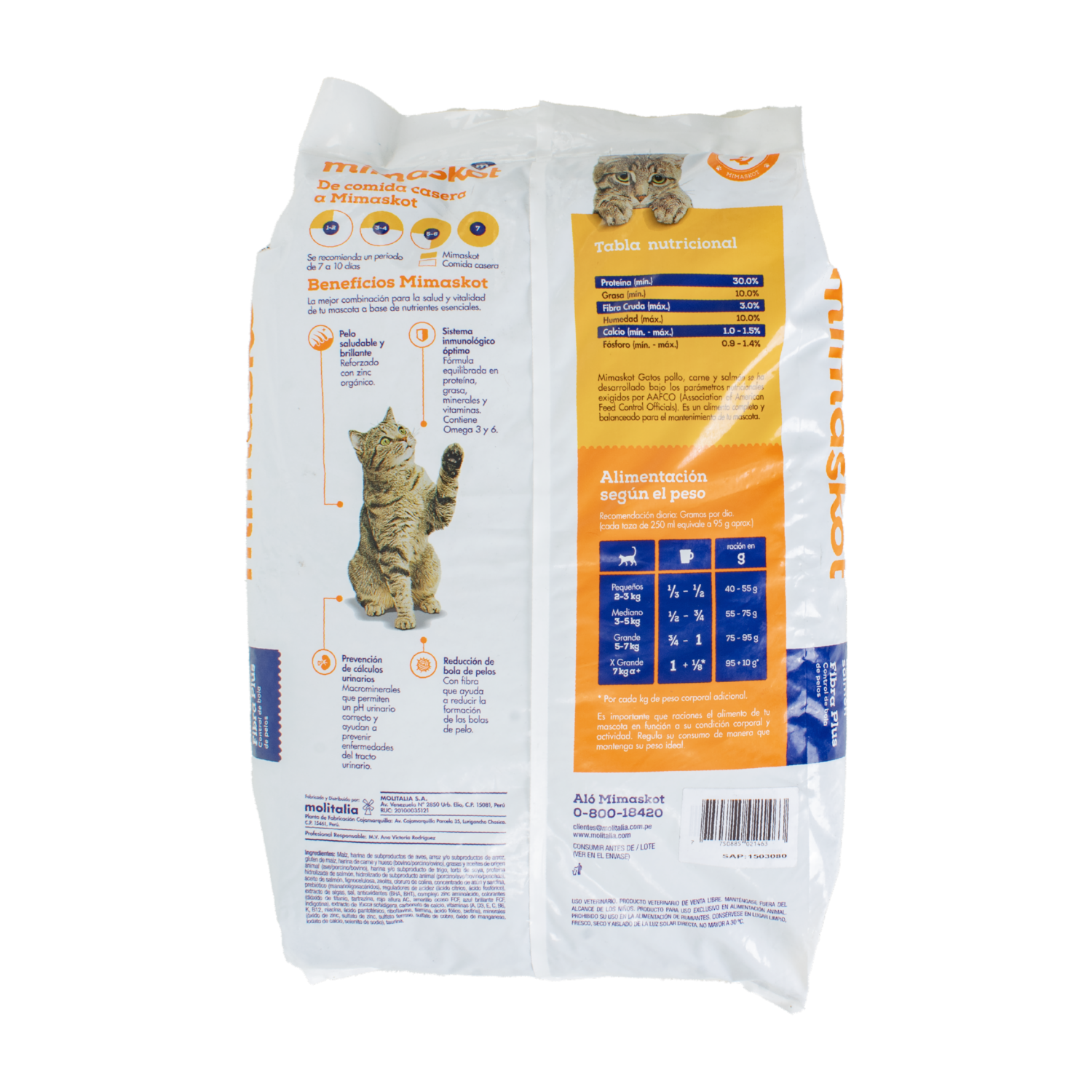 Alimento Para Gatos sabor a Pollo MIMASKOT 9 Kg