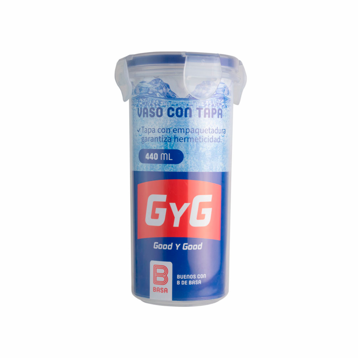 Vaso Plástico Con Tapa 440 Ml BASA 7895
