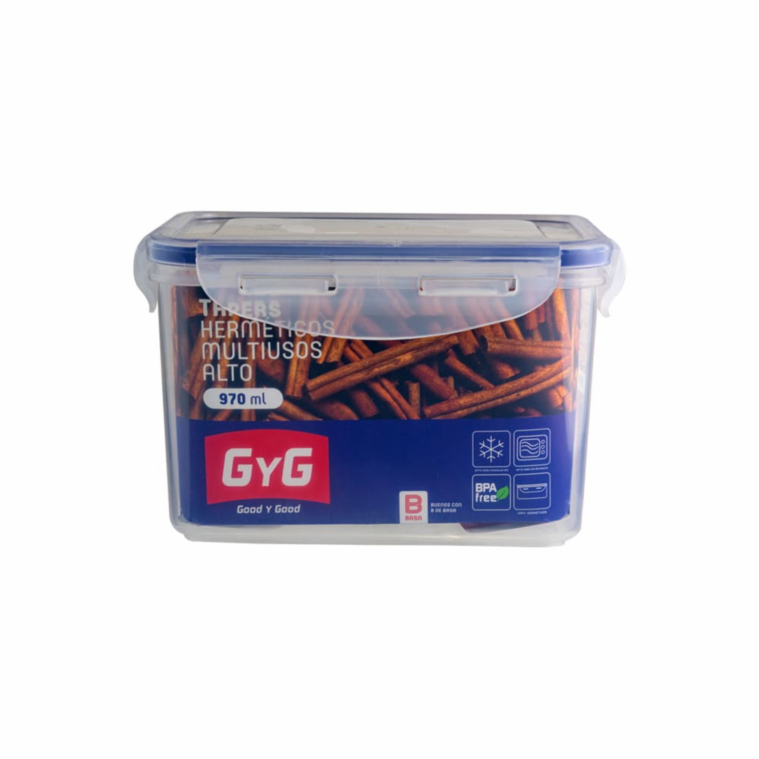 Repostero Hermético Good Y Good Rectangular Alto GYG 970 Ml