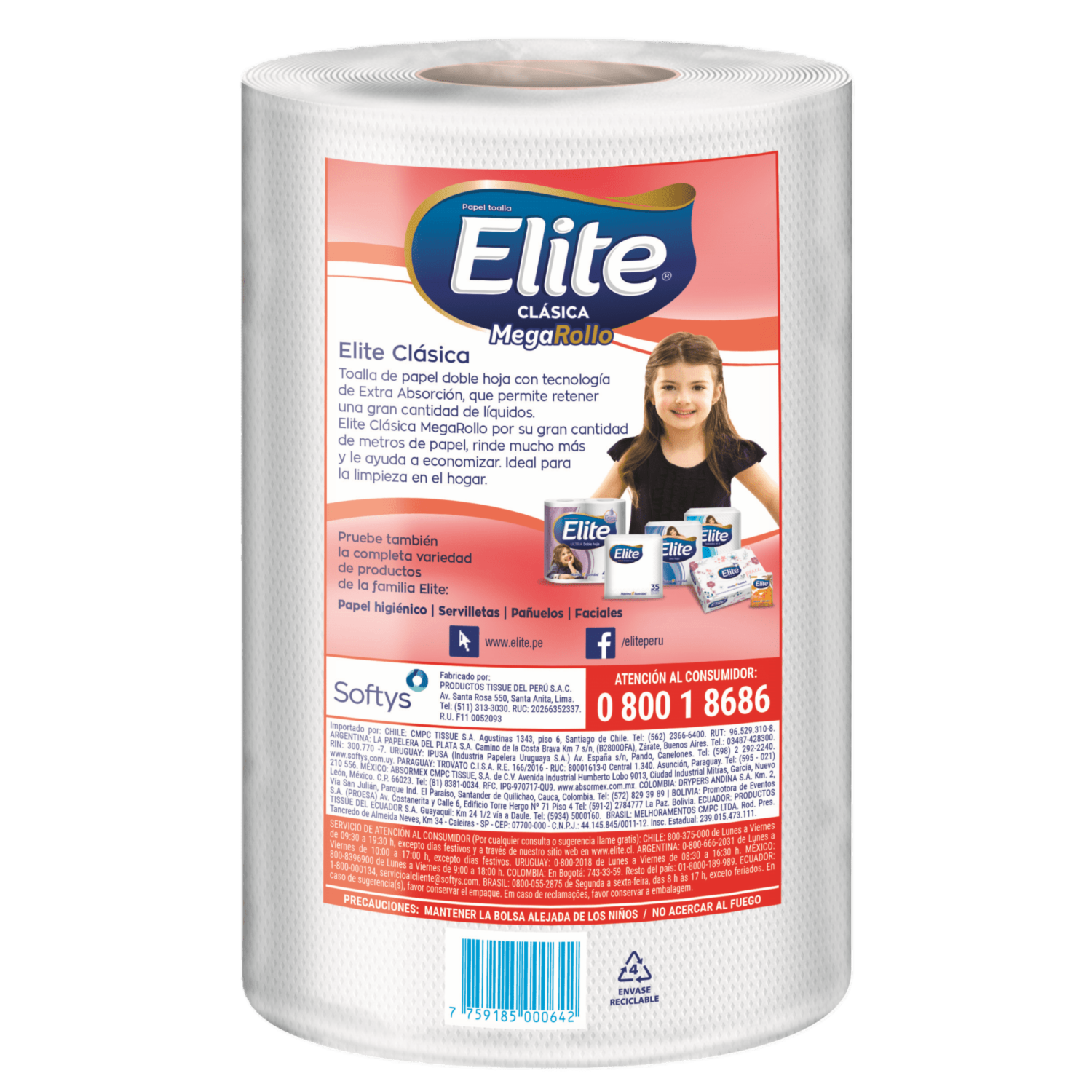 Toalla De Papel Desechable Megarollo ELITE 106 Hojas