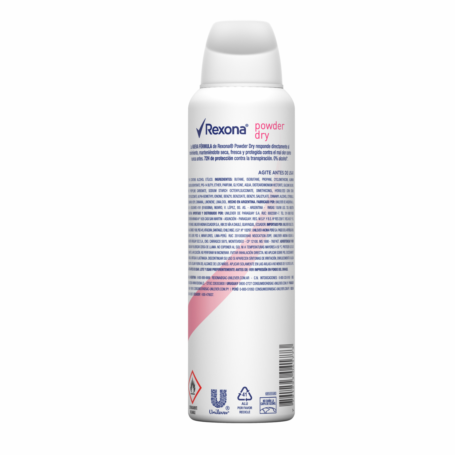 Desodorante En Aerosol Para Dama Antitranspirante Powder Dry REXONA 150 Ml