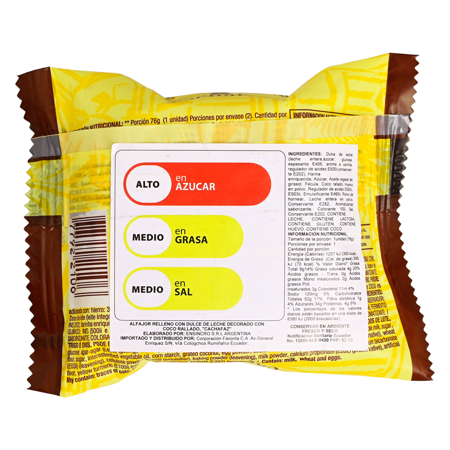 Alfajor De Maicena CACHAFAZ 76 G