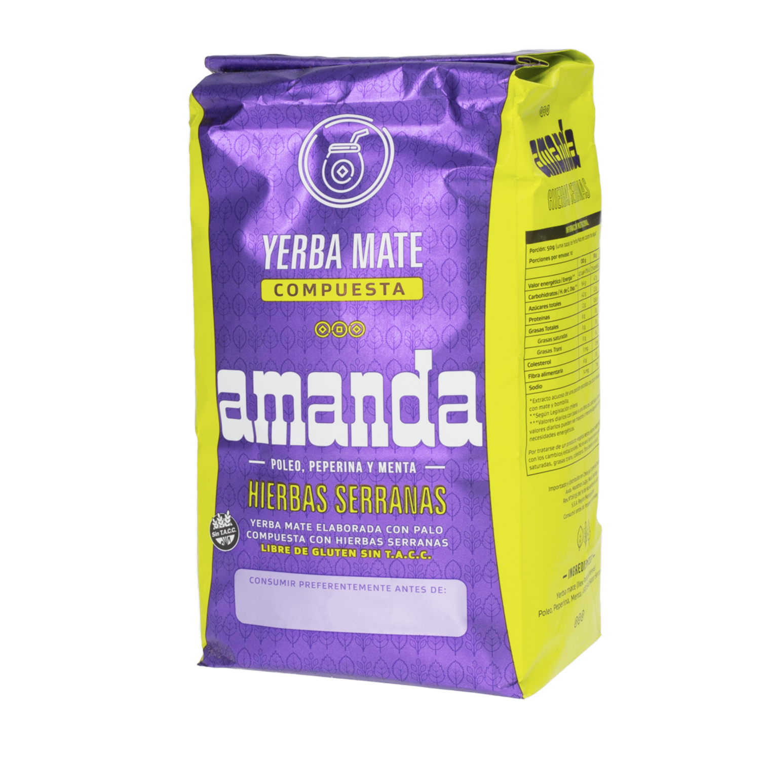 Yerba Mate Hierbas Serranas AMANDA 500 G