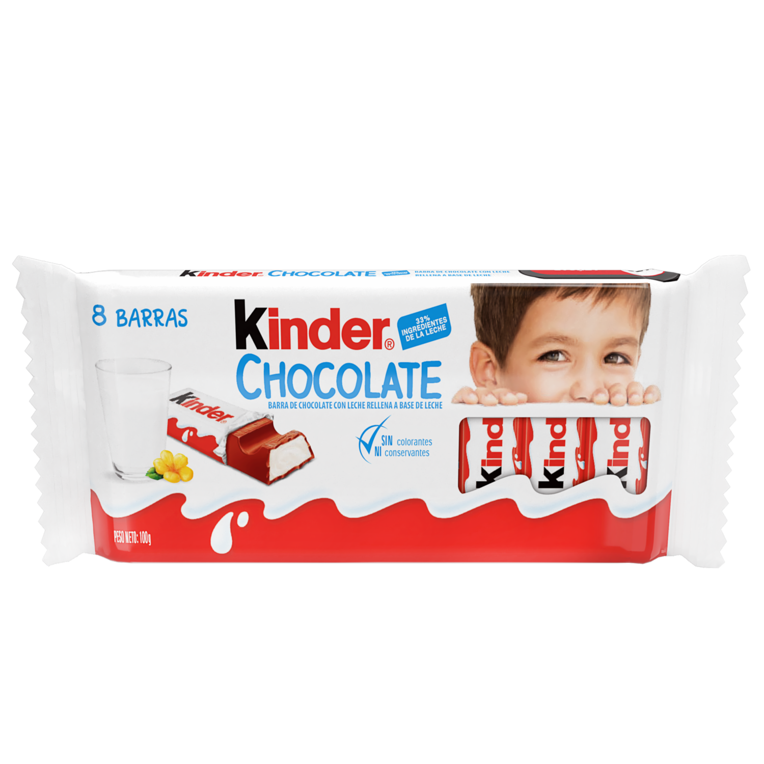 Chocolate En Barra 33% Ingredientes De La Leche KINDER 100 G
