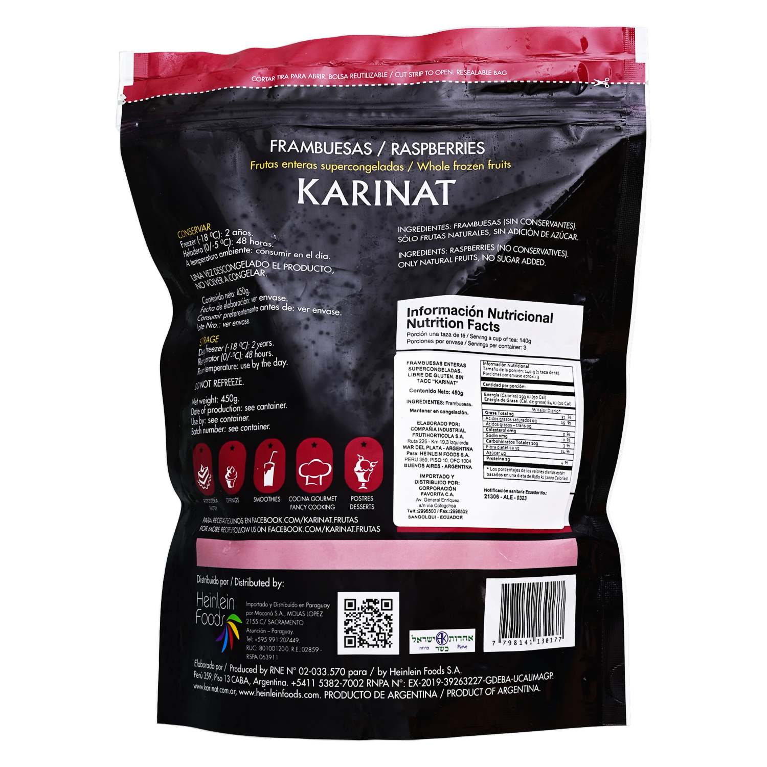 Frambuesa Frescas KARINAT 450 G