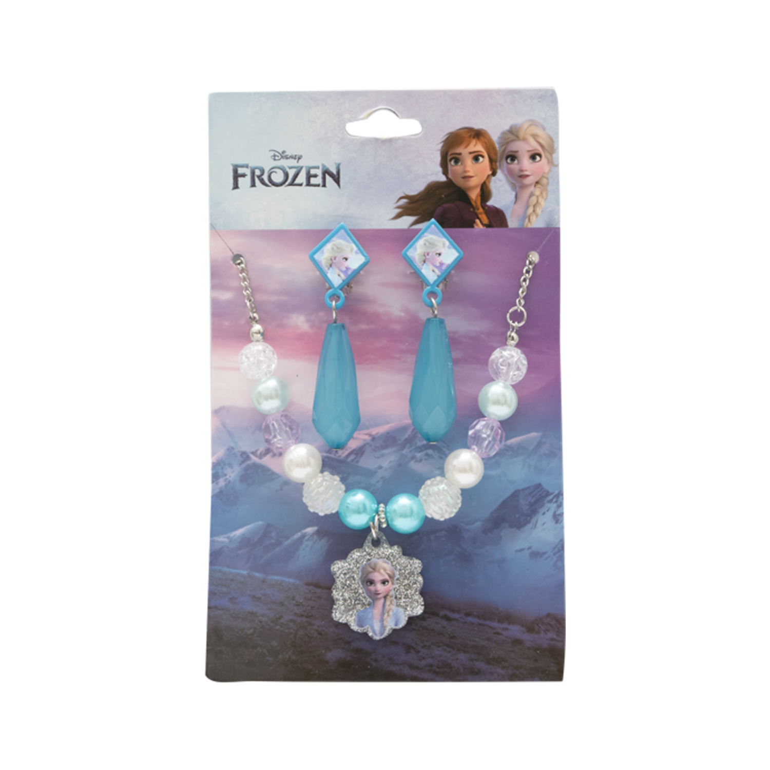 Vinchas De Cabello Diseño Collar Y Aretes Azul FROZEN Unidad