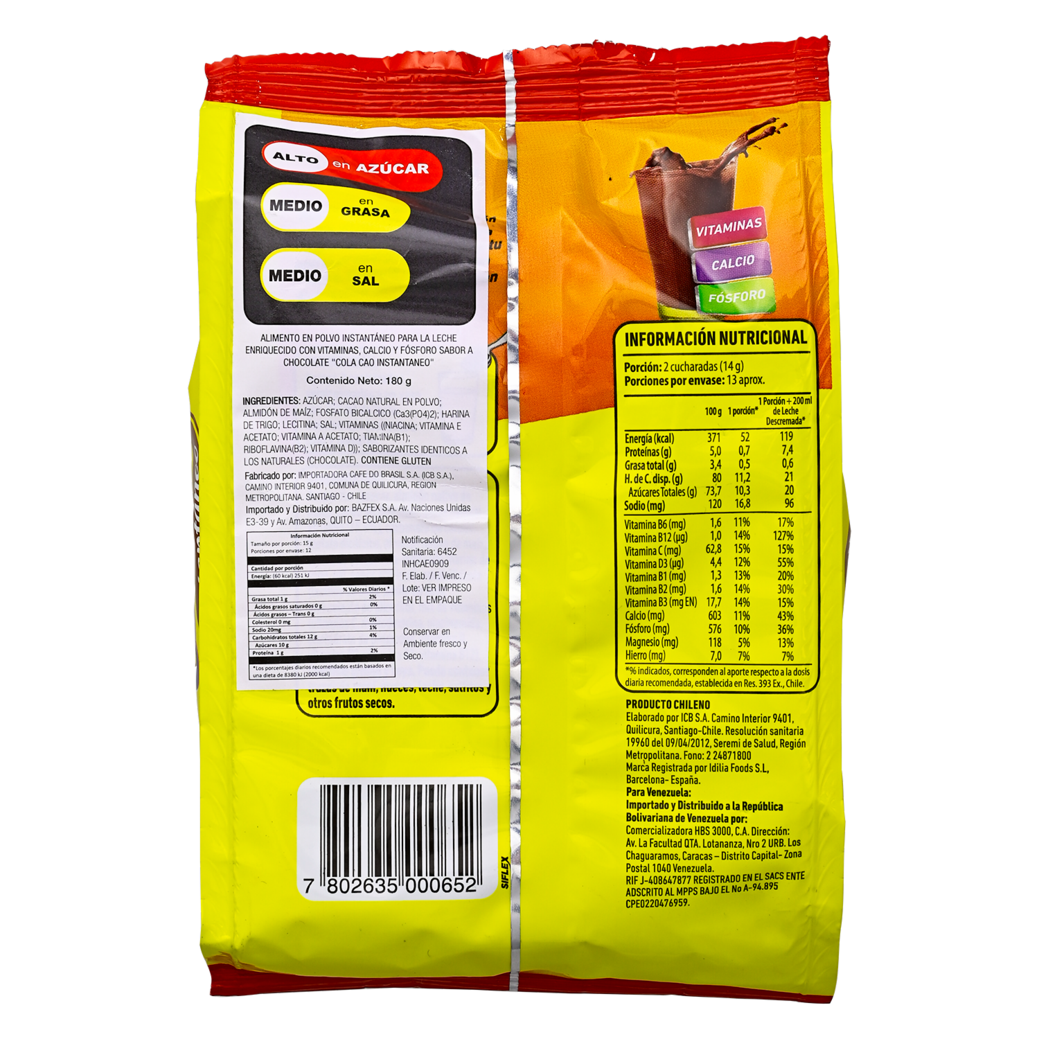 Alimento Fortificado Sabor A Chocolate COLA CAO 180 G