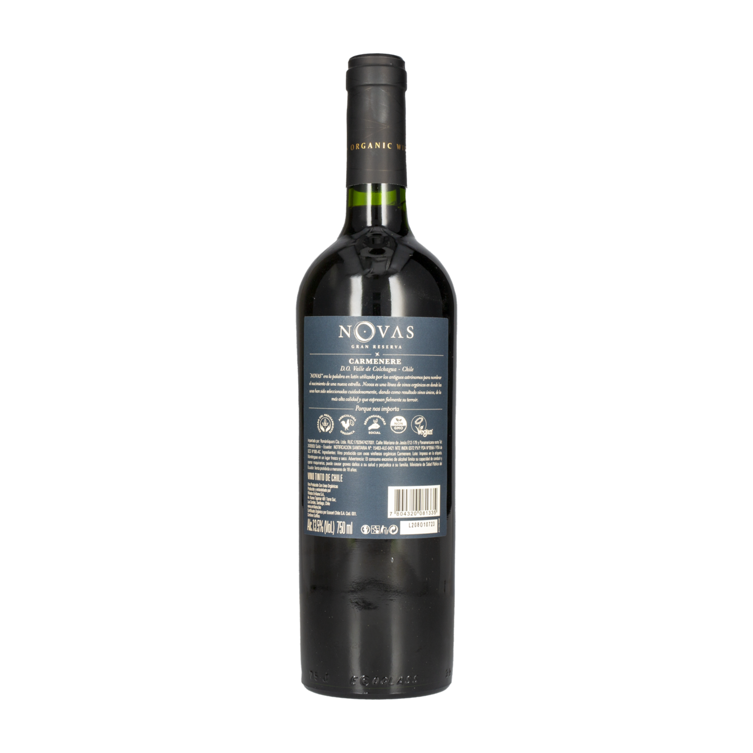 Vino Tinto Carmenere NOVAS 750 ML